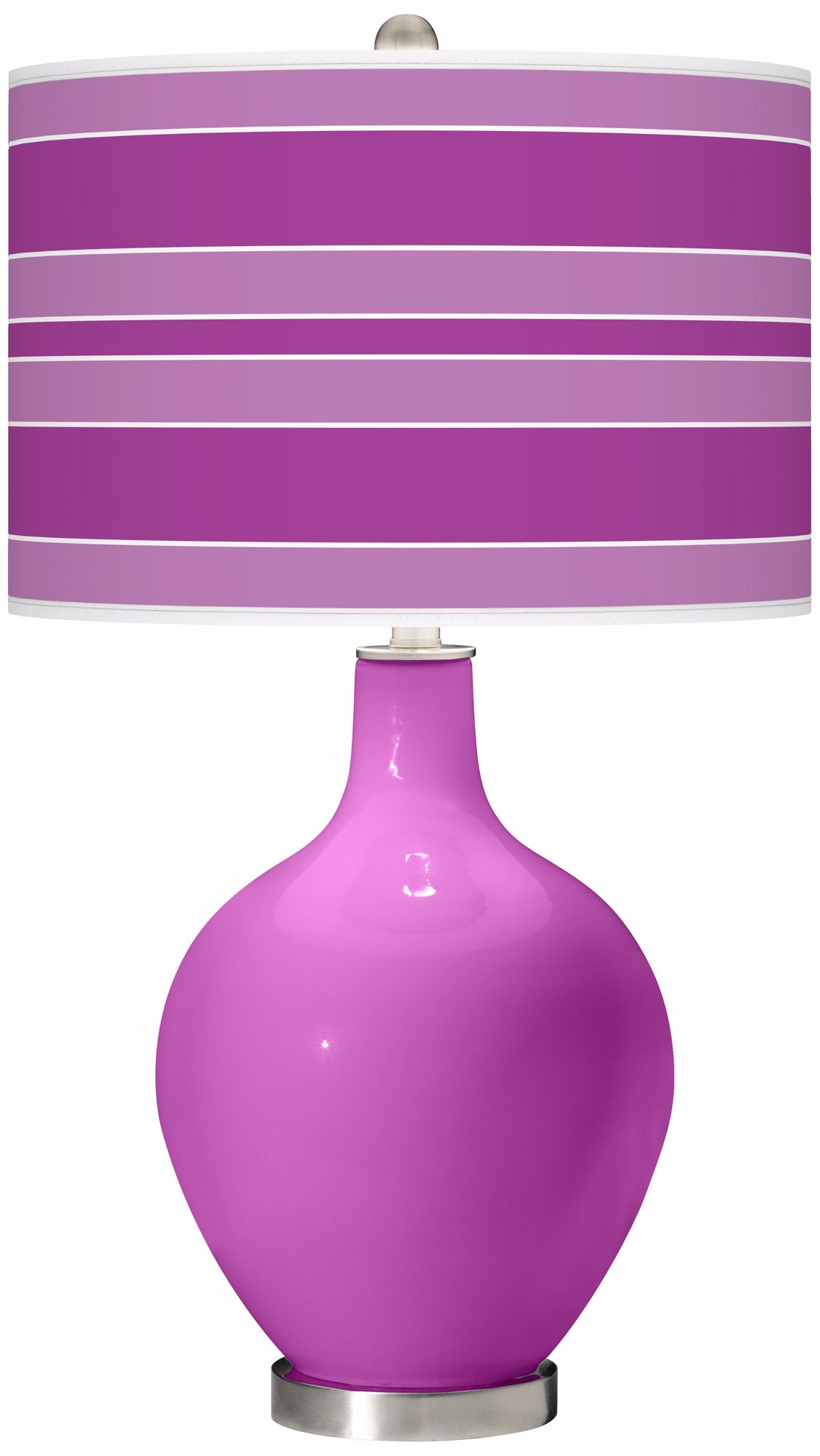 Peony Purple Bold Stripe Ovo Table Lamp