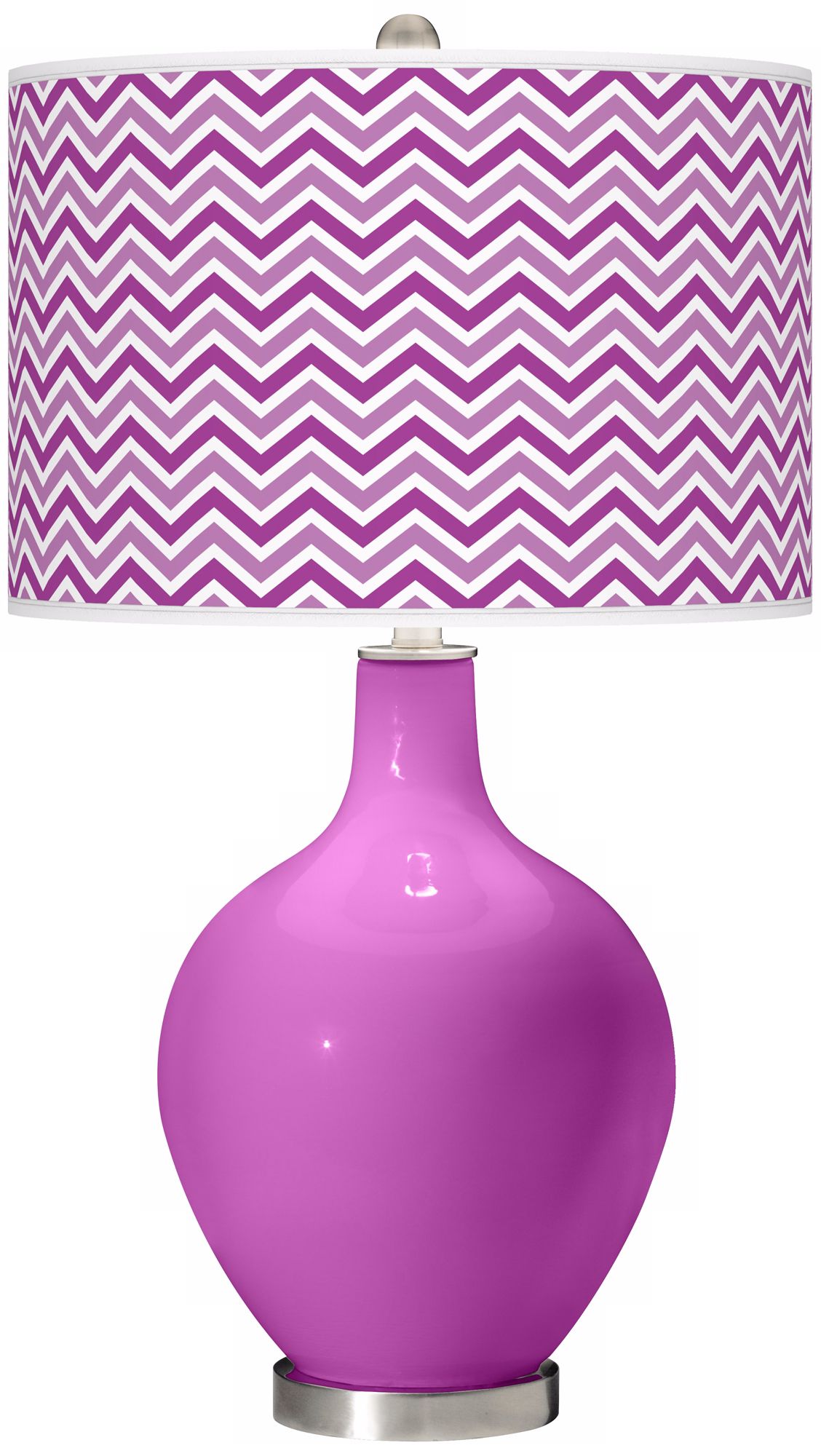Peony Purple Narrow Zig Zag Ovo Table Lamp