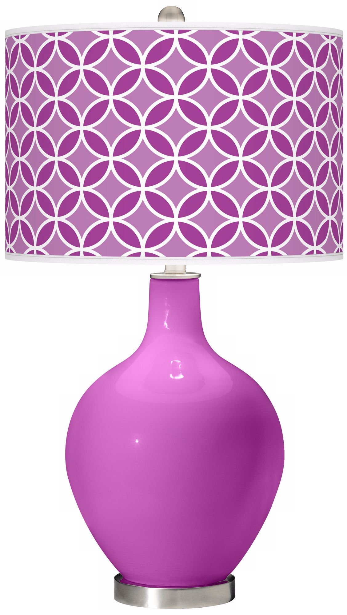 Peony Purple Circle Rings Ovo Table Lamp