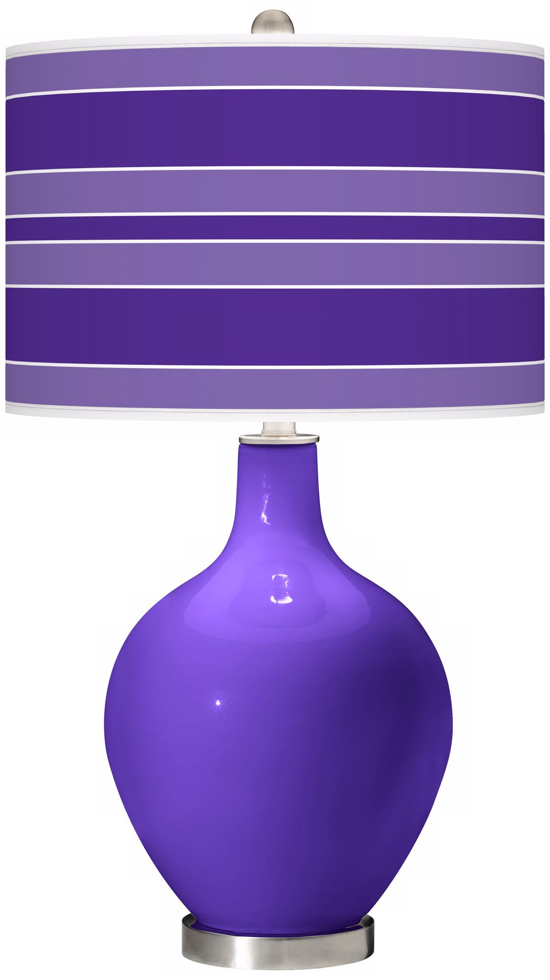 Violet Bold Stripe Ovo Table Lamp