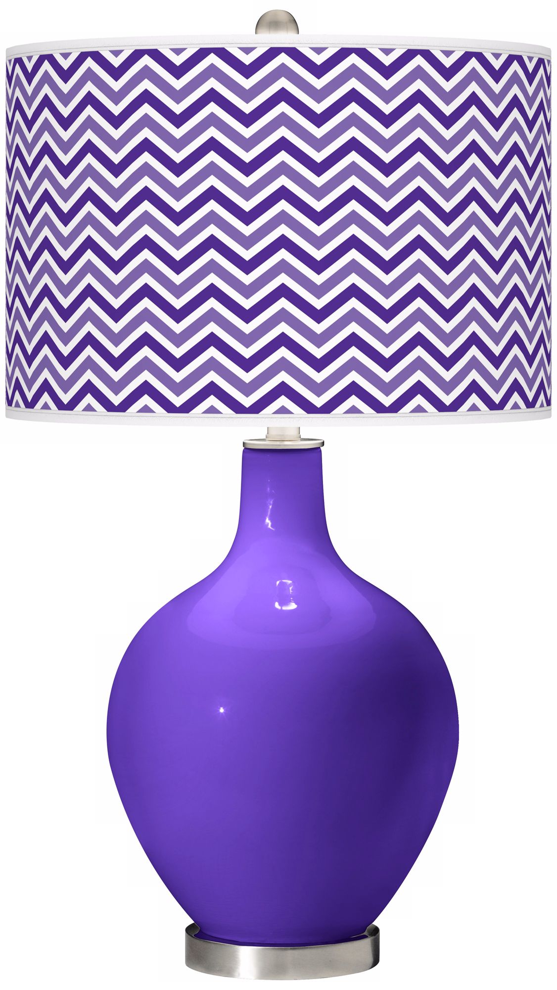 Violet Narrow Zig Zag Ovo Table Lamp
