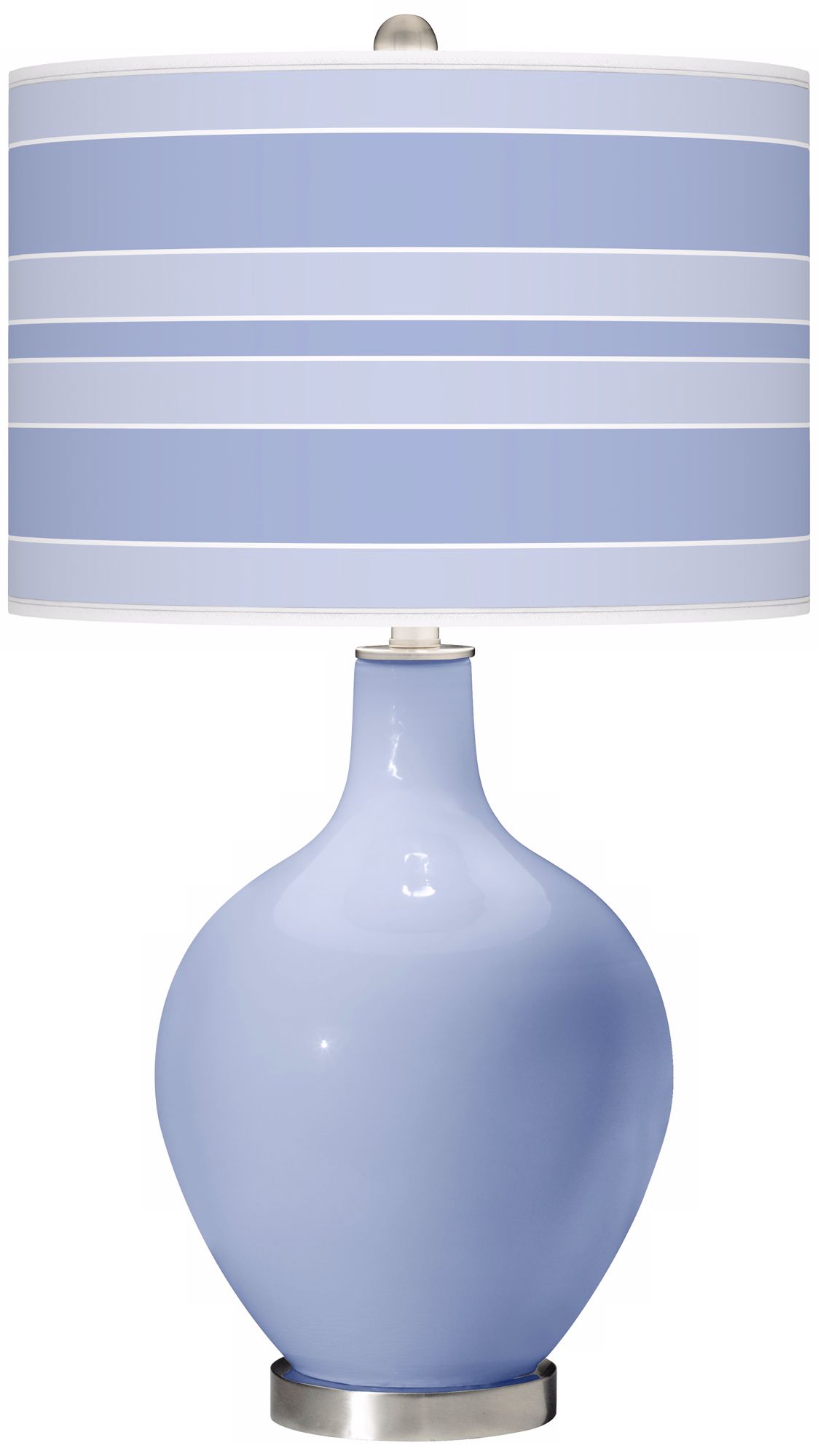 Lilac Bold Stripe Ovo Table Lamp