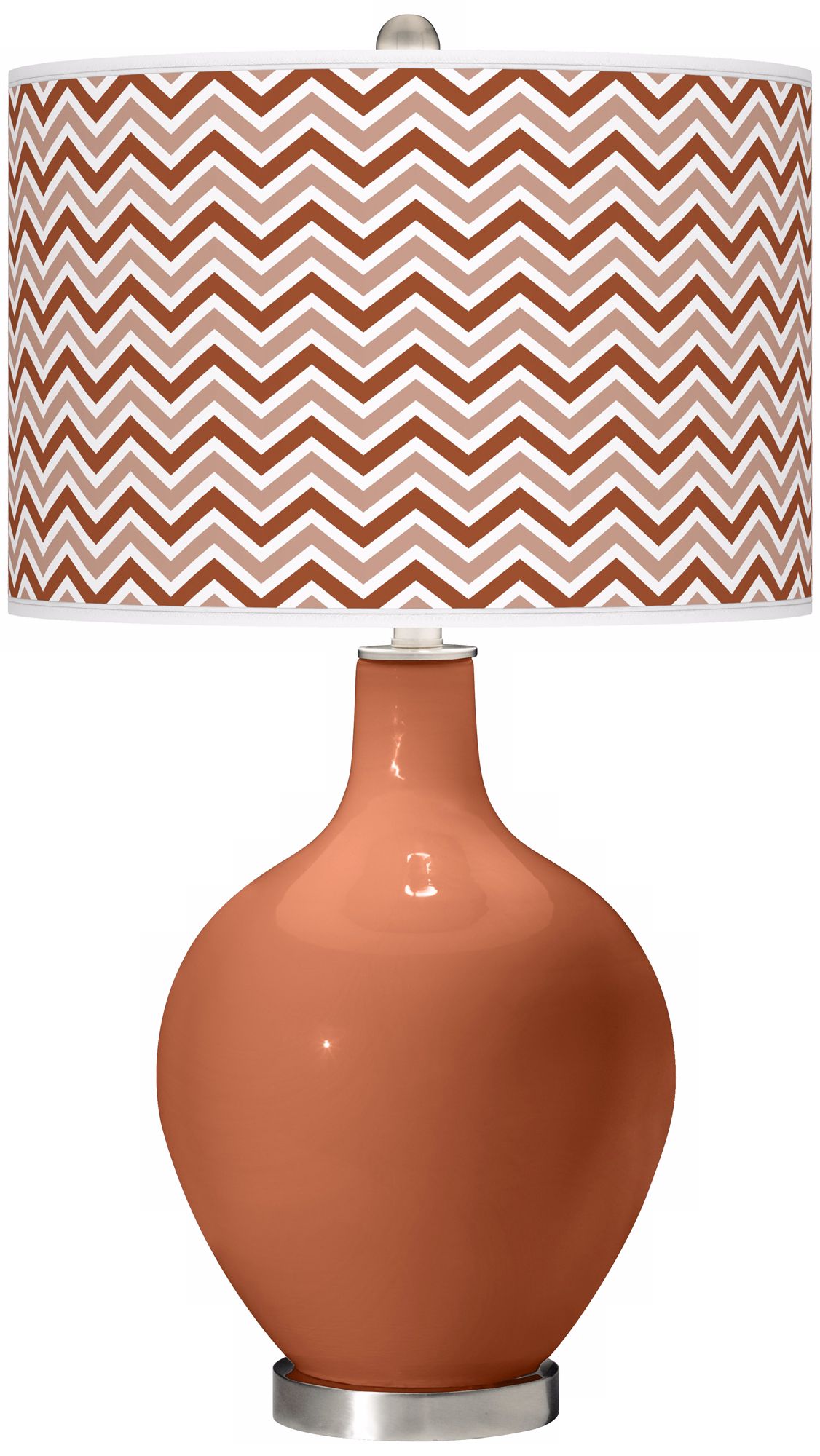 Fawn Brown Narrow Zig Zag Ovo Table Lamp