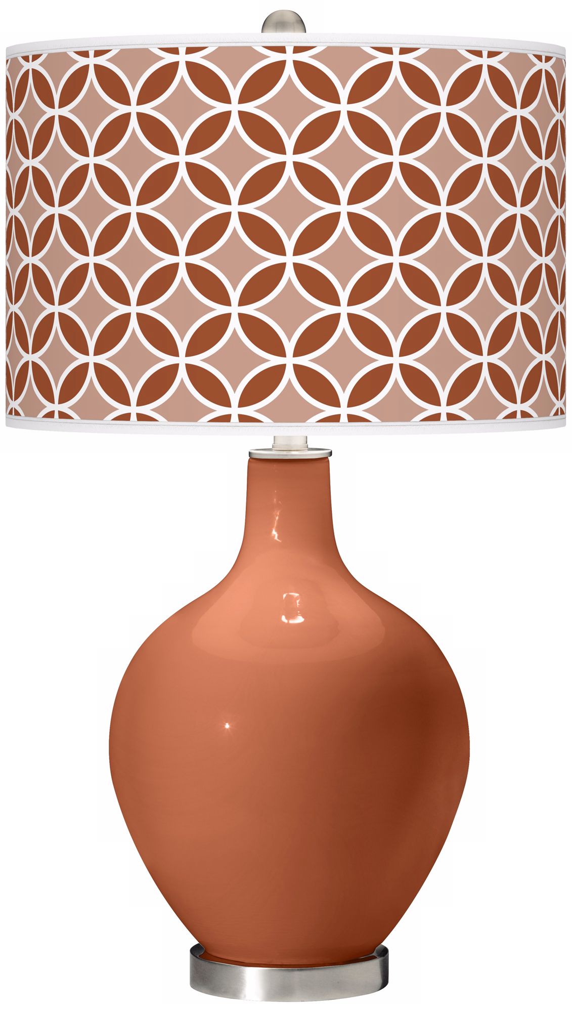 Fawn Brown Circle Rings Ovo Table Lamp