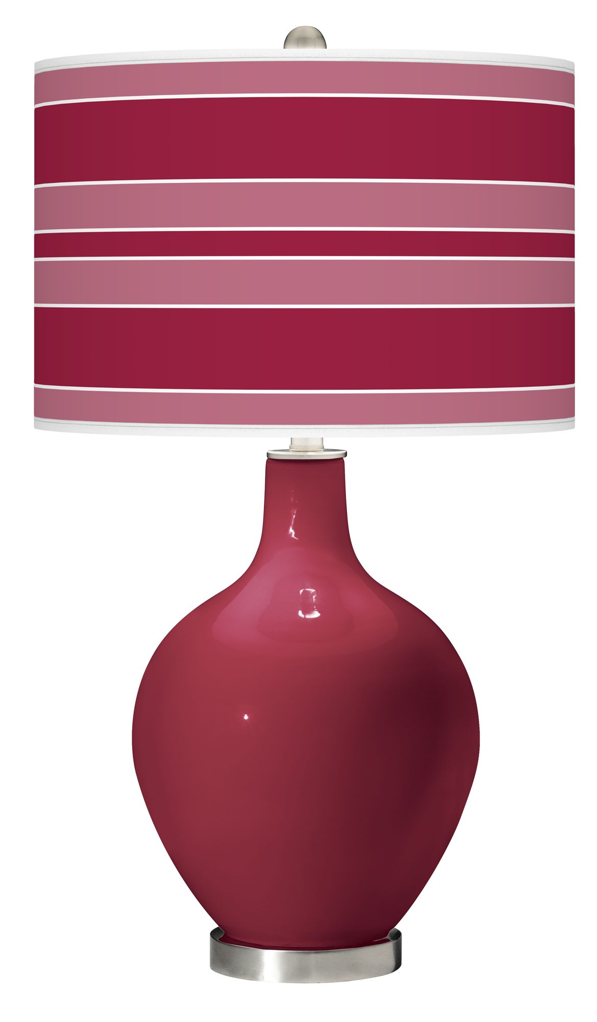 Antique Red Bold Stripe Ovo Table Lamp