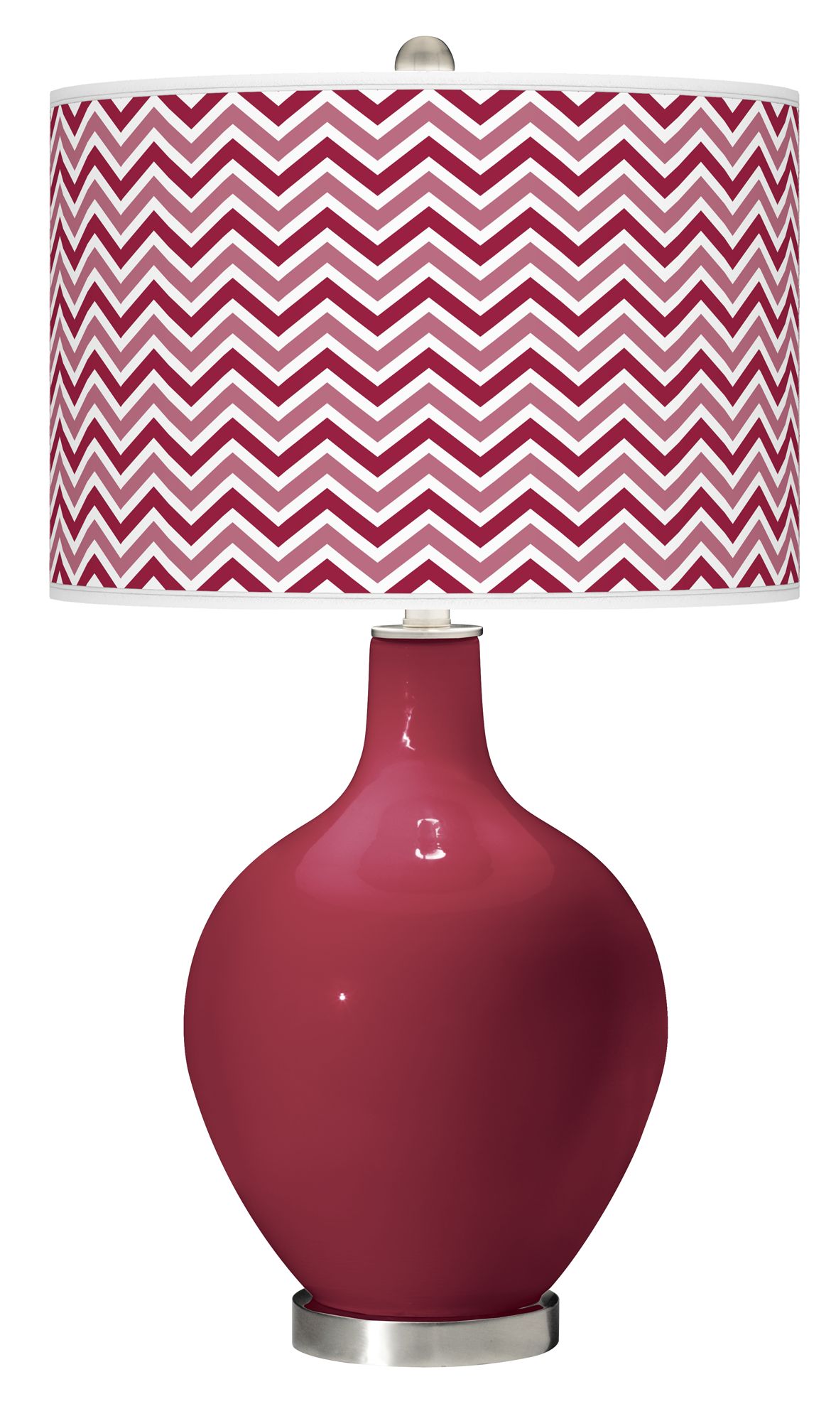 Antique Red Narrow Zig Zag Ovo Table Lamp