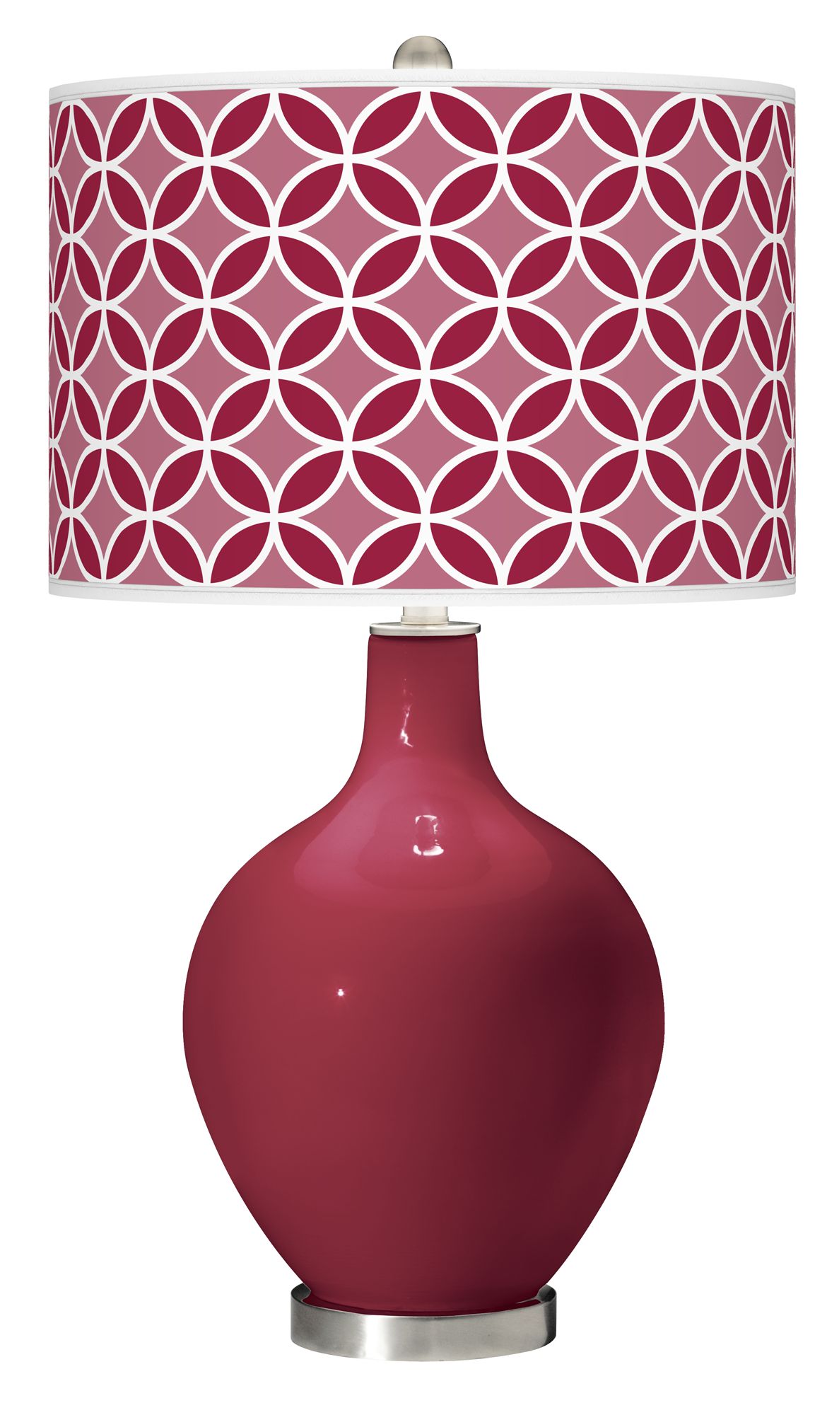 Antique Red Circle Rings Ovo Table Lamp
