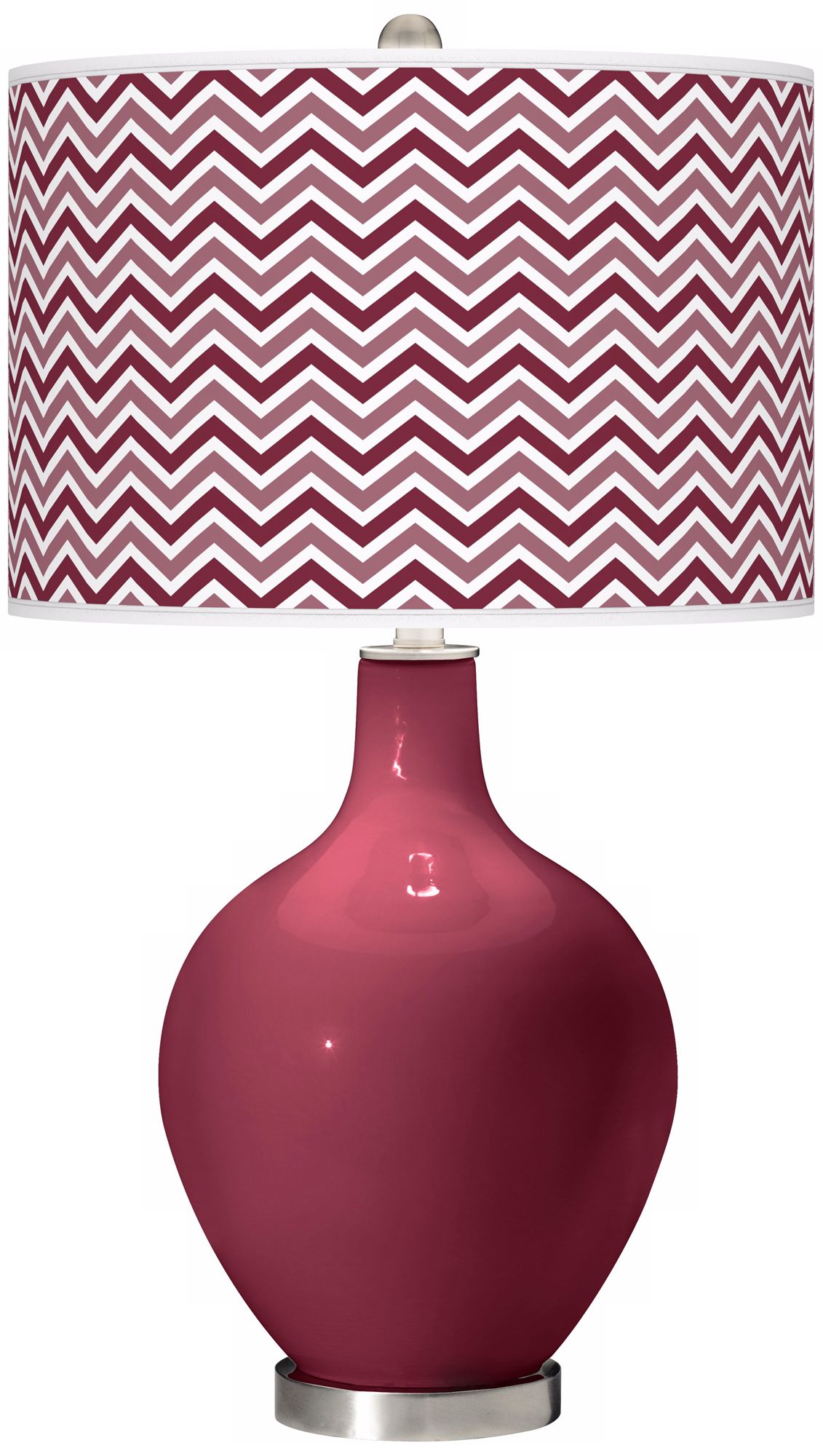 Dark Plum Narrow Zig Zag Ovo Table Lamp