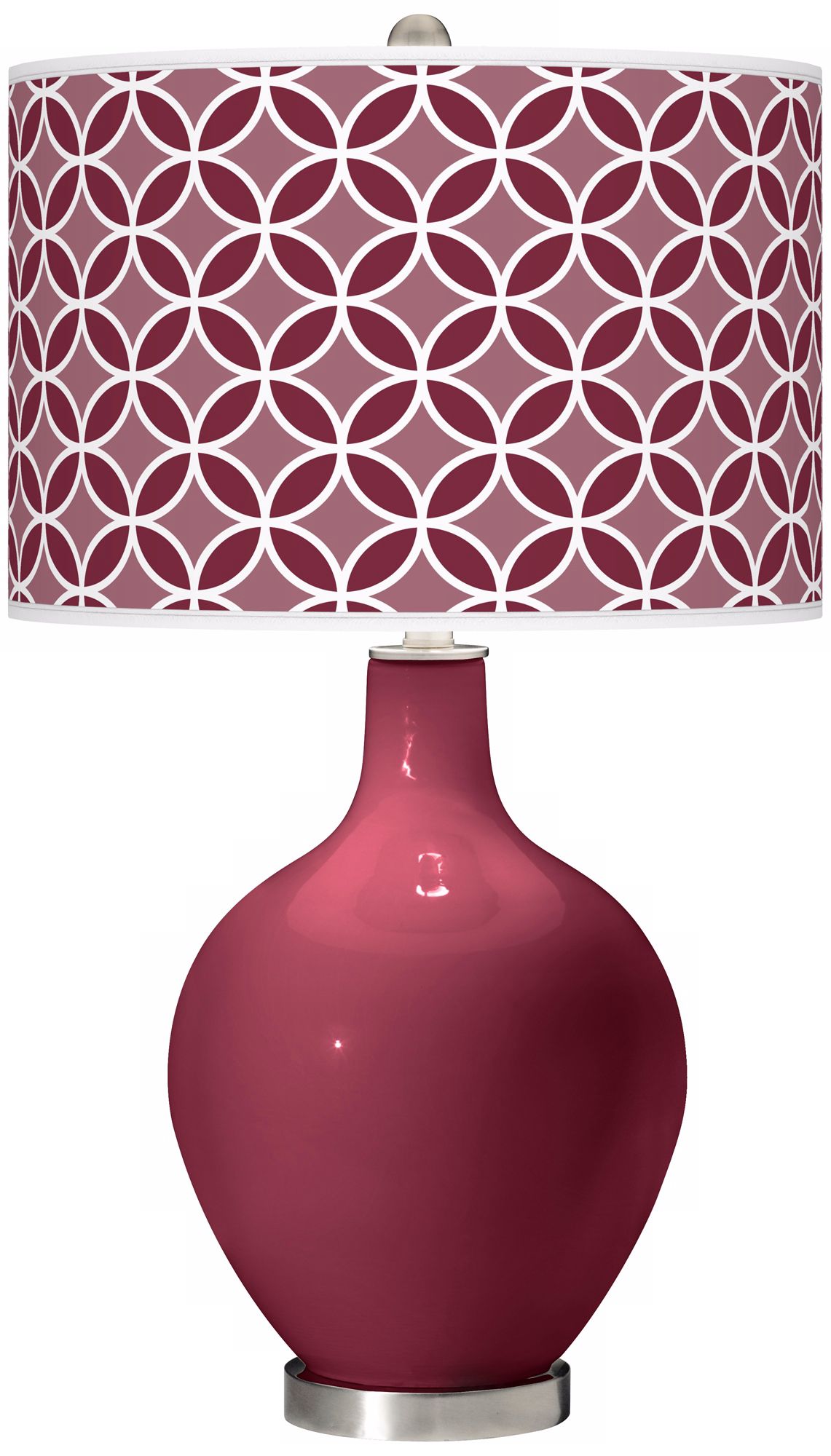 Dark Plum Circle Rings Ovo Table Lamp