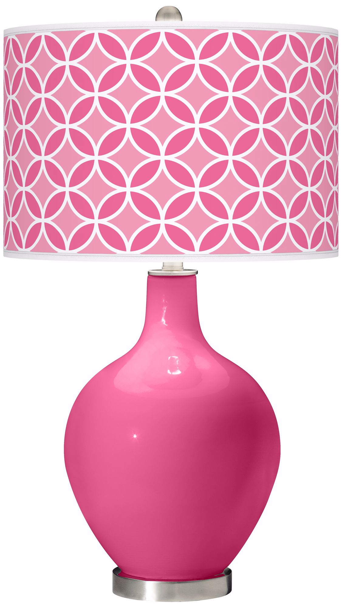 Blossom Pink Circle Rings Ovo Table Lamp