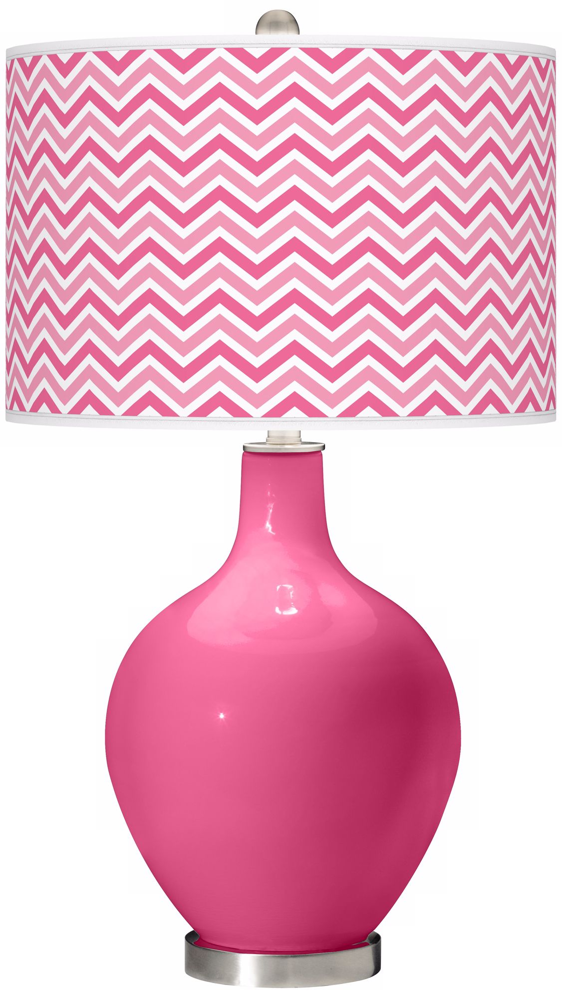 Blossom Pink Narrow Zig Zag Ovo Table Lamp
