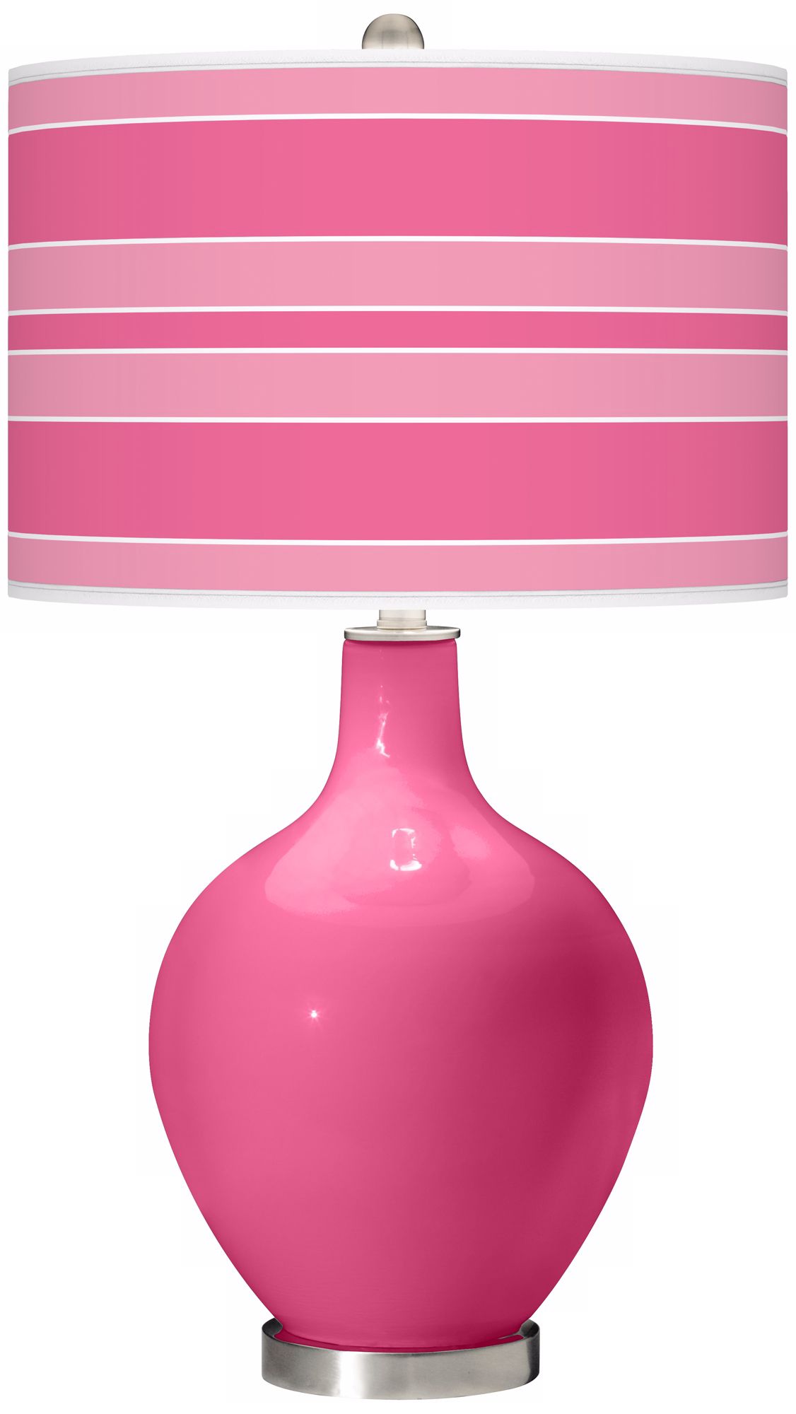 Blossom Pink Bold Stripe Ovo Table Lamp