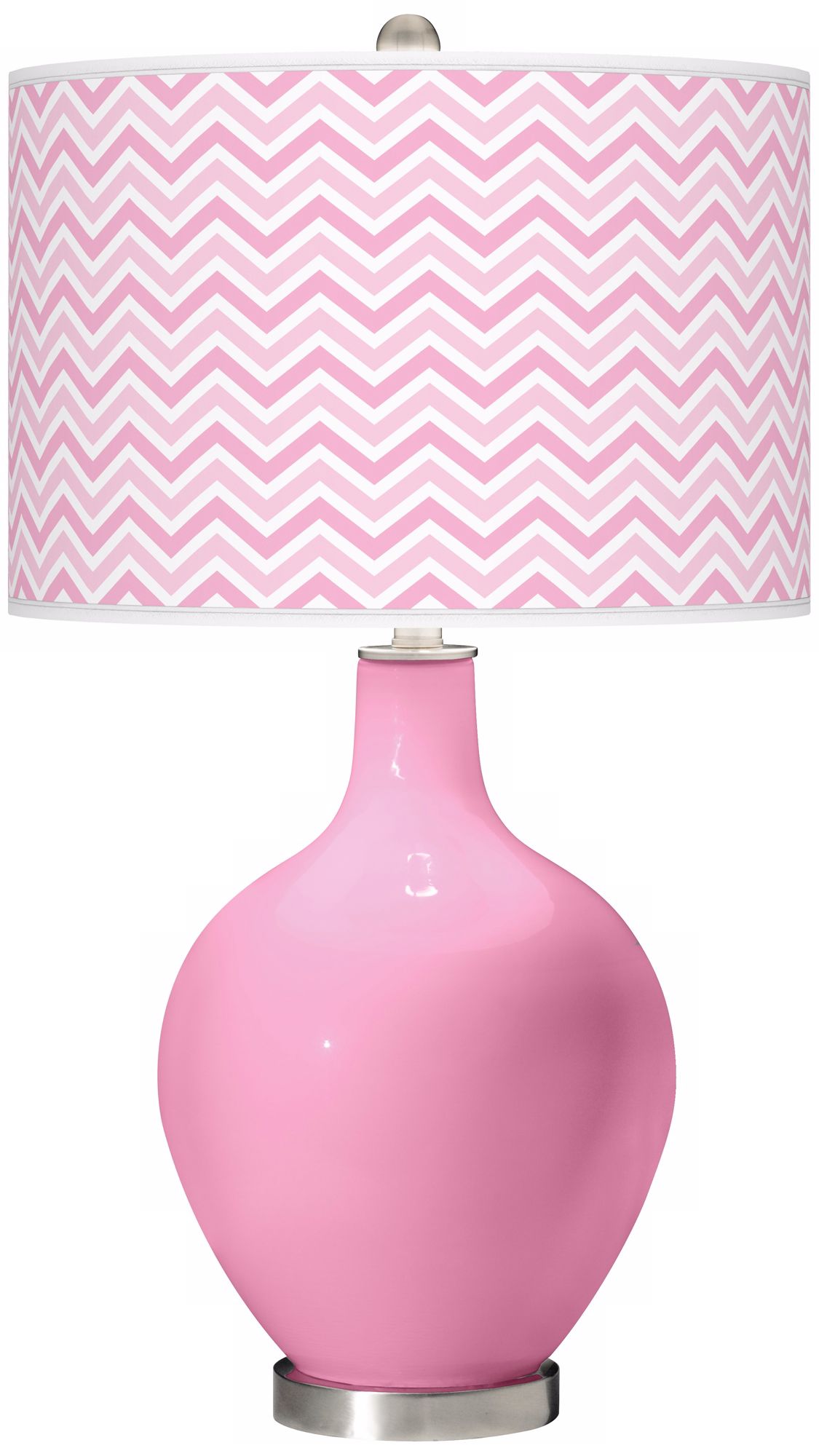 Pale Pink Narrow Zig Zag Ovo Table Lamp