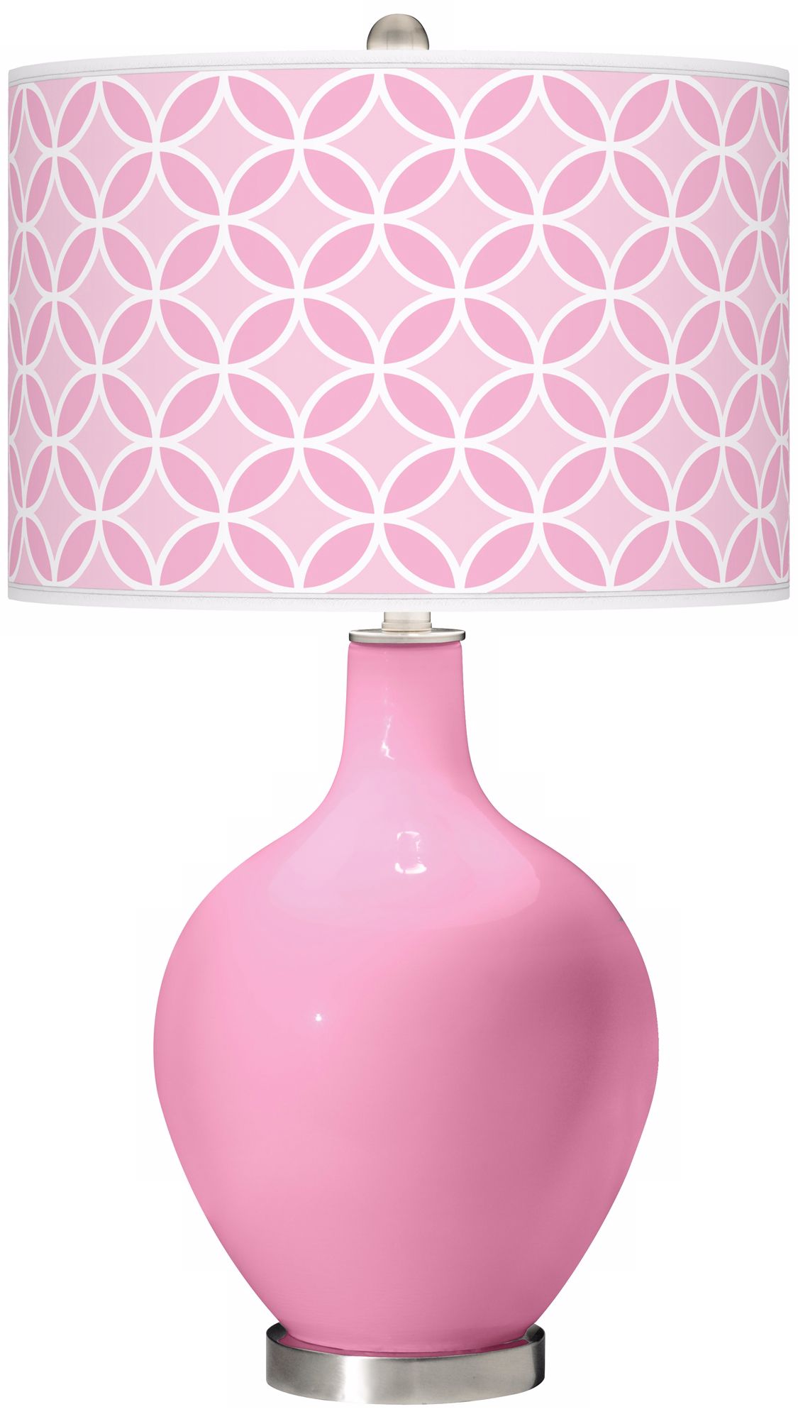 Pale Pink Circle Rings Ovo Table Lamp
