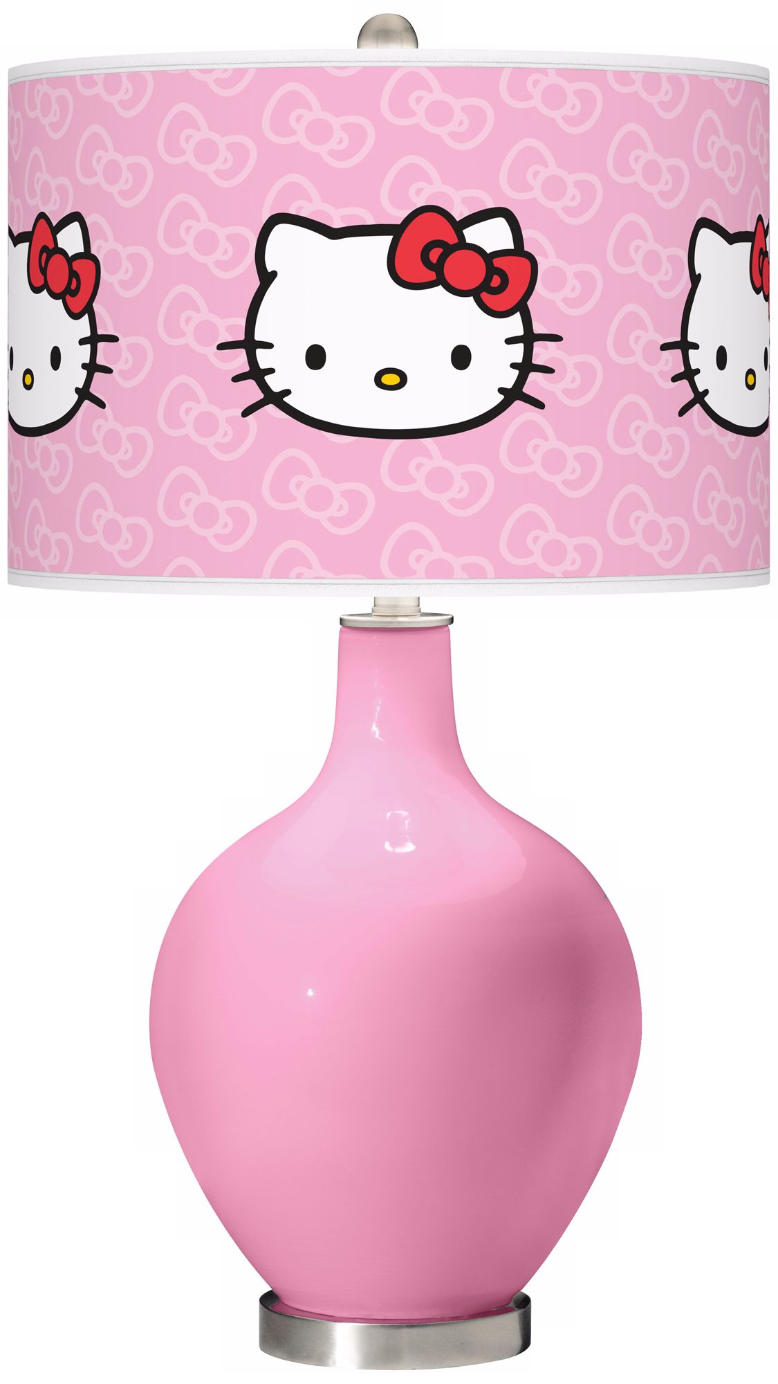 Pale Pink Hello Kitty Classic Ovo Glass Table Lamp