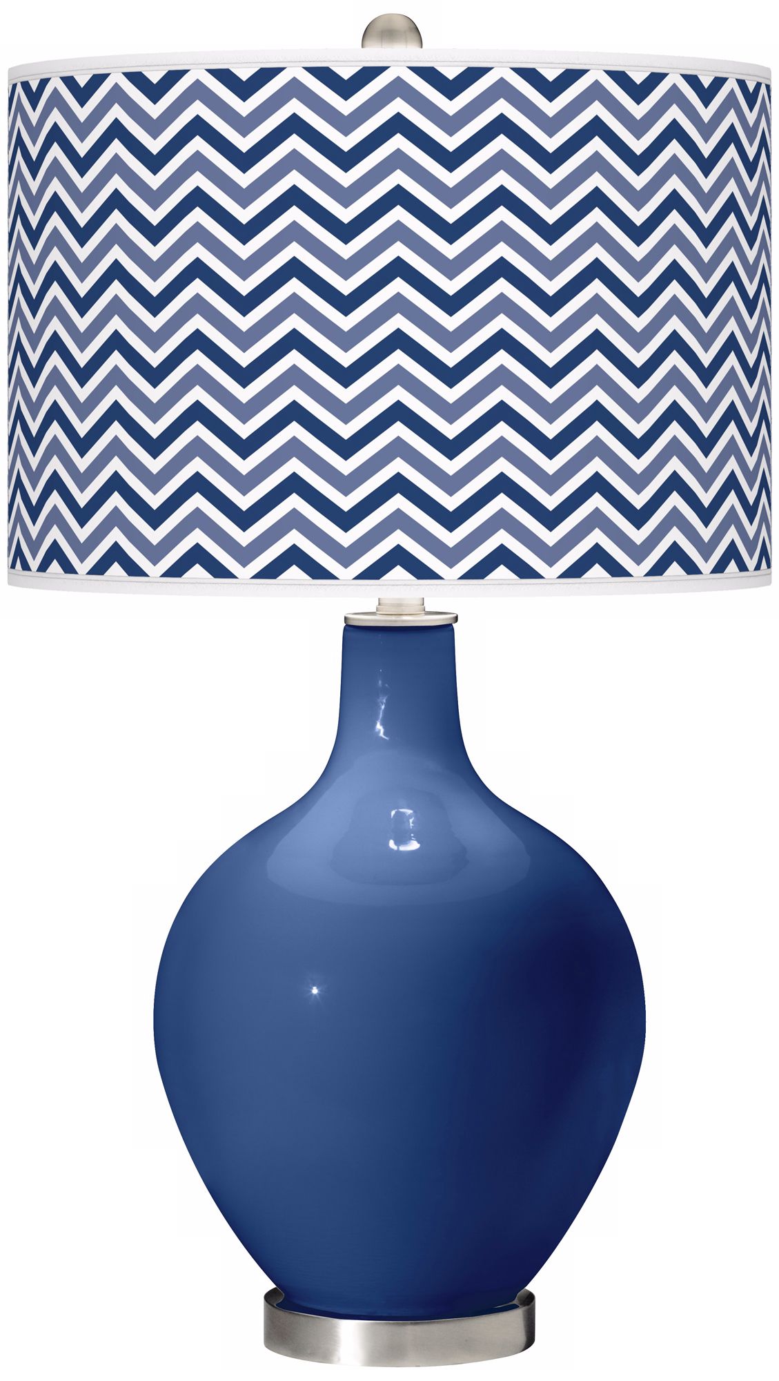 Monaco Blue Narrow Zig Zag Ovo Table Lamp