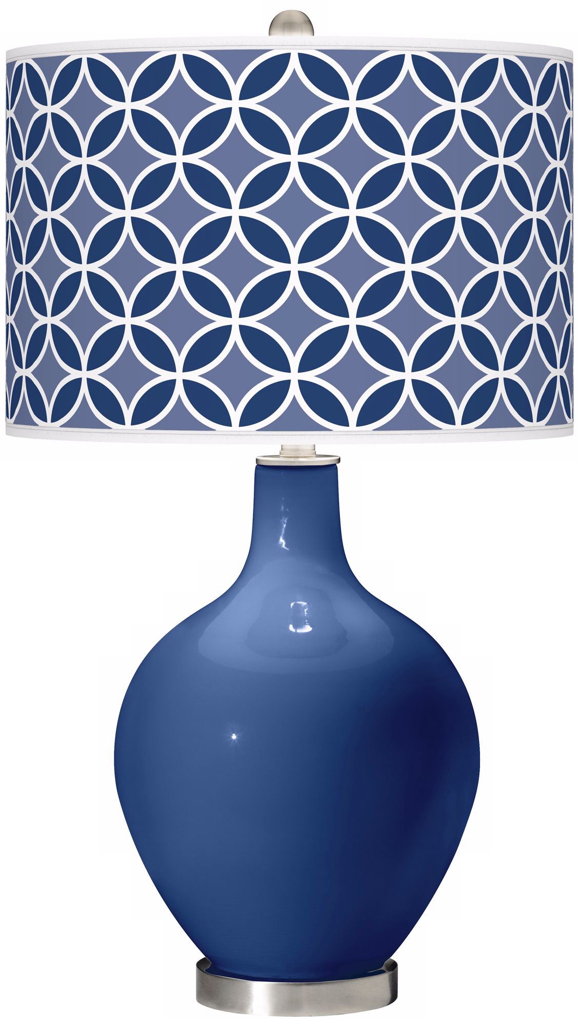 Monaco Blue Circle Rings Ovo Table Lamp