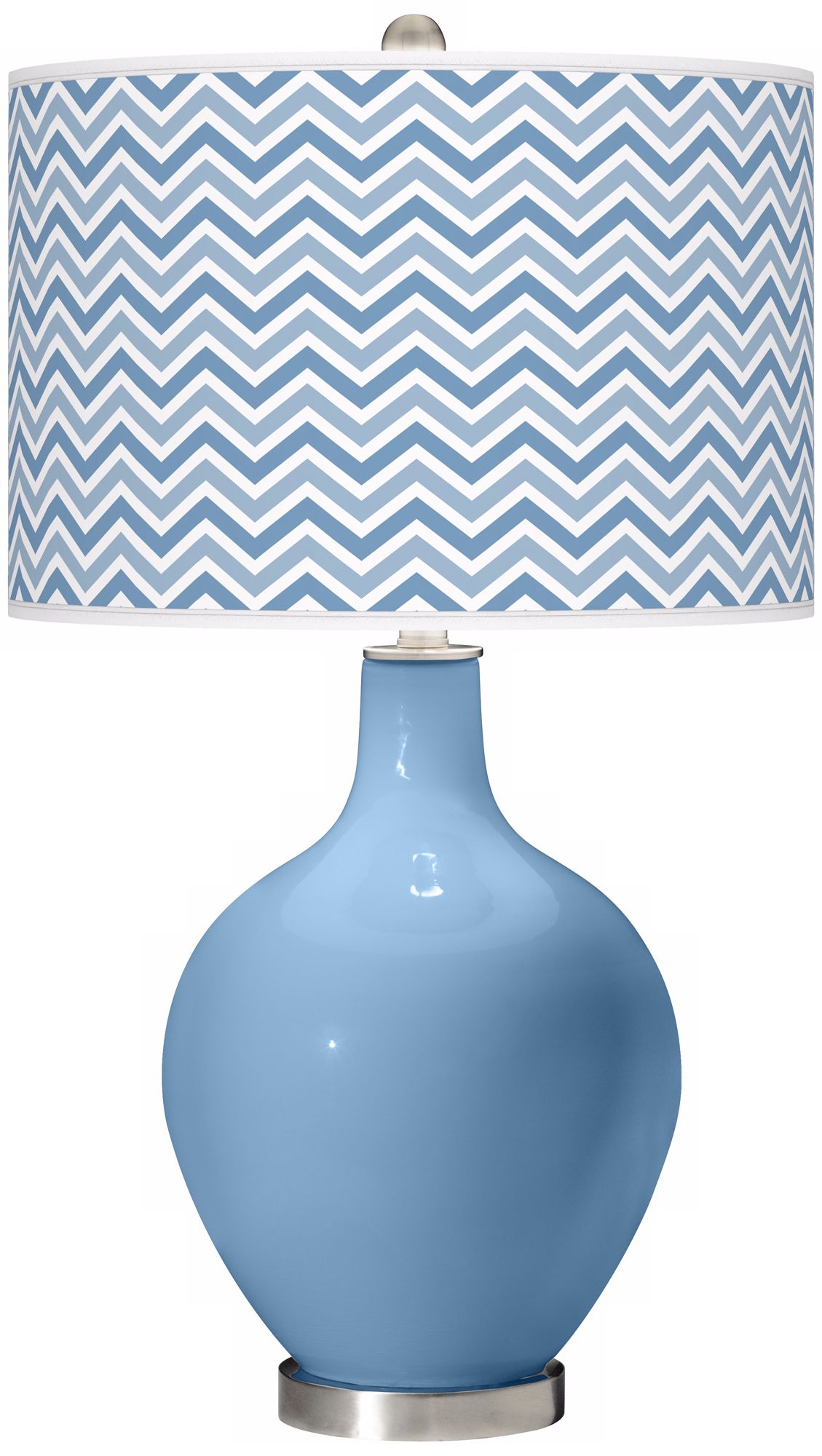 Dusk Blue Narrow Zig Zag Ovo Table Lamp