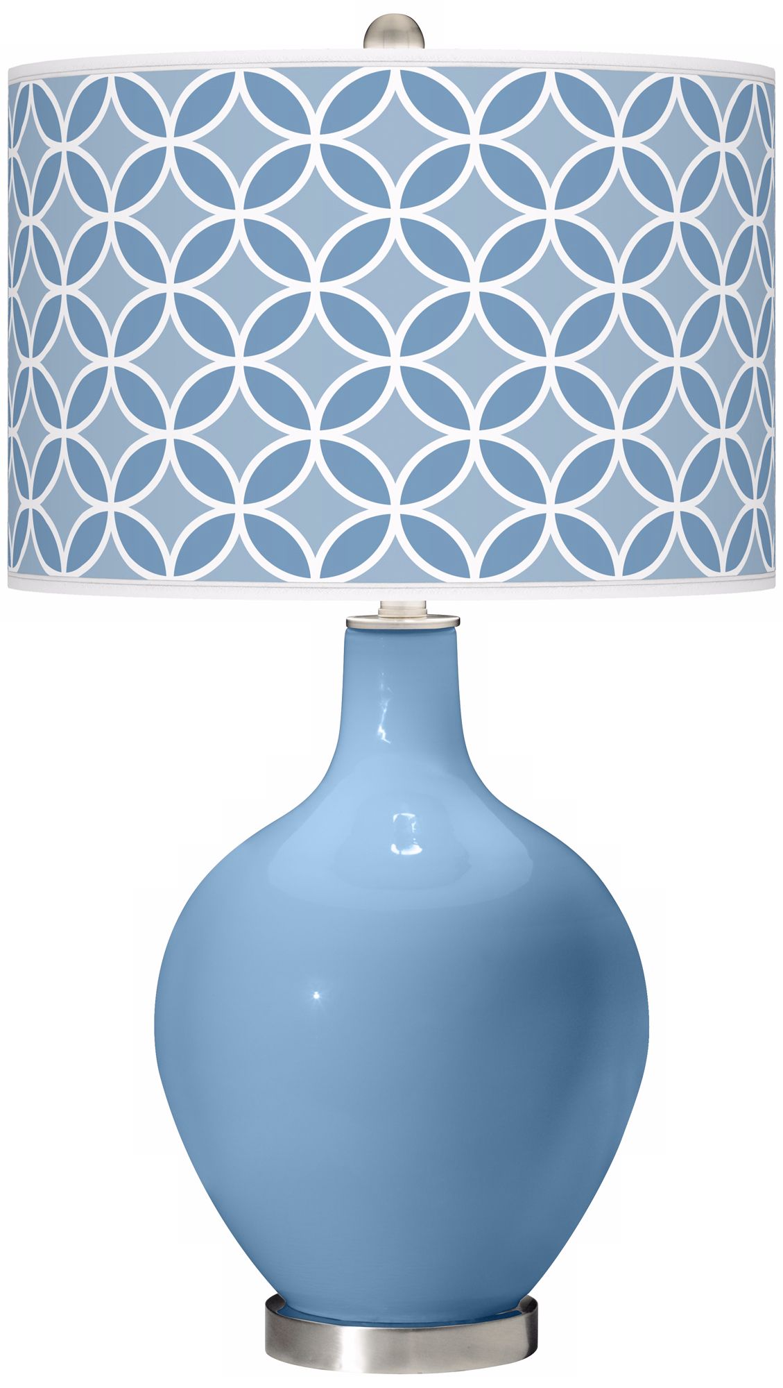 Dusk Blue Circle Rings Ovo Table Lamp
