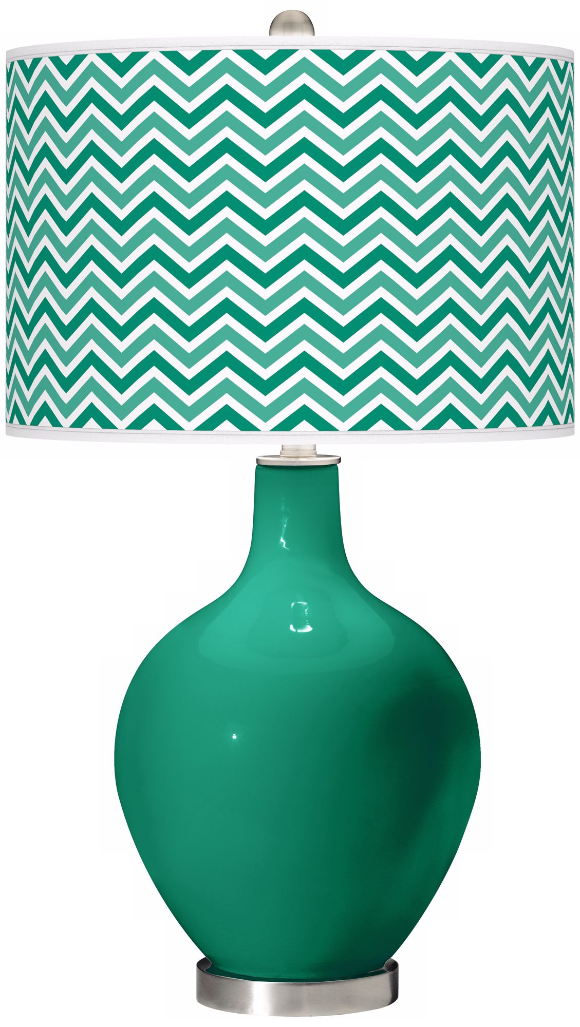 Emerald Narrow Zig Zag Ovo Table Lamp