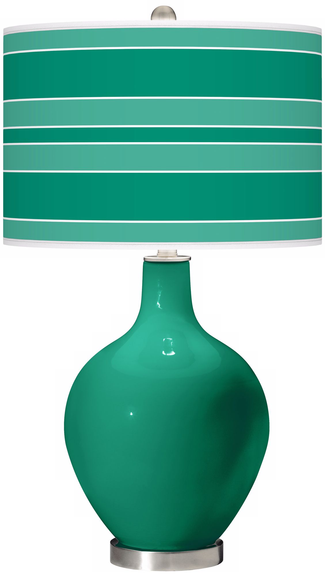 Emerald Bold Stripe Ovo Table Lamp