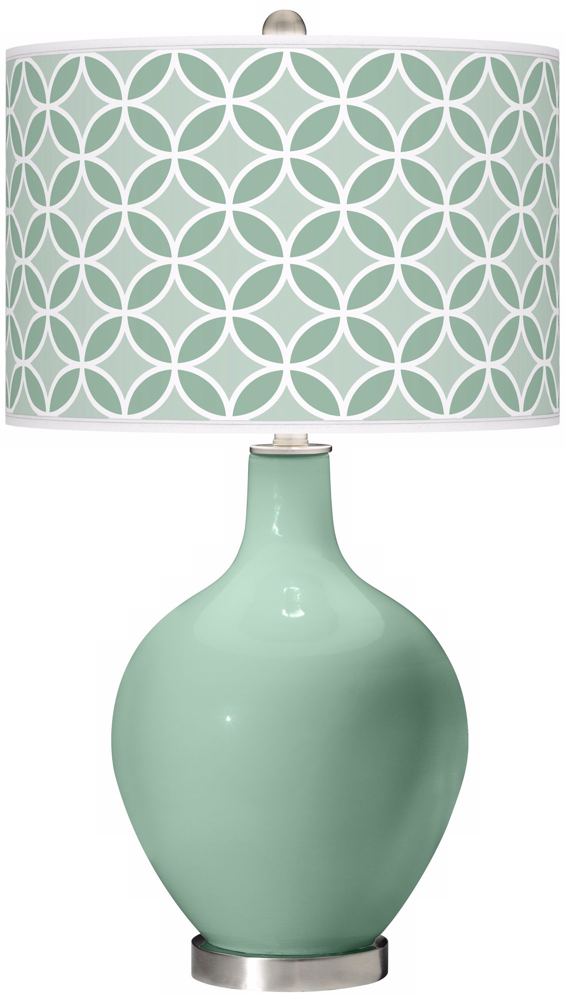 Grayed Jade Circle Rings Ovo Table Lamp