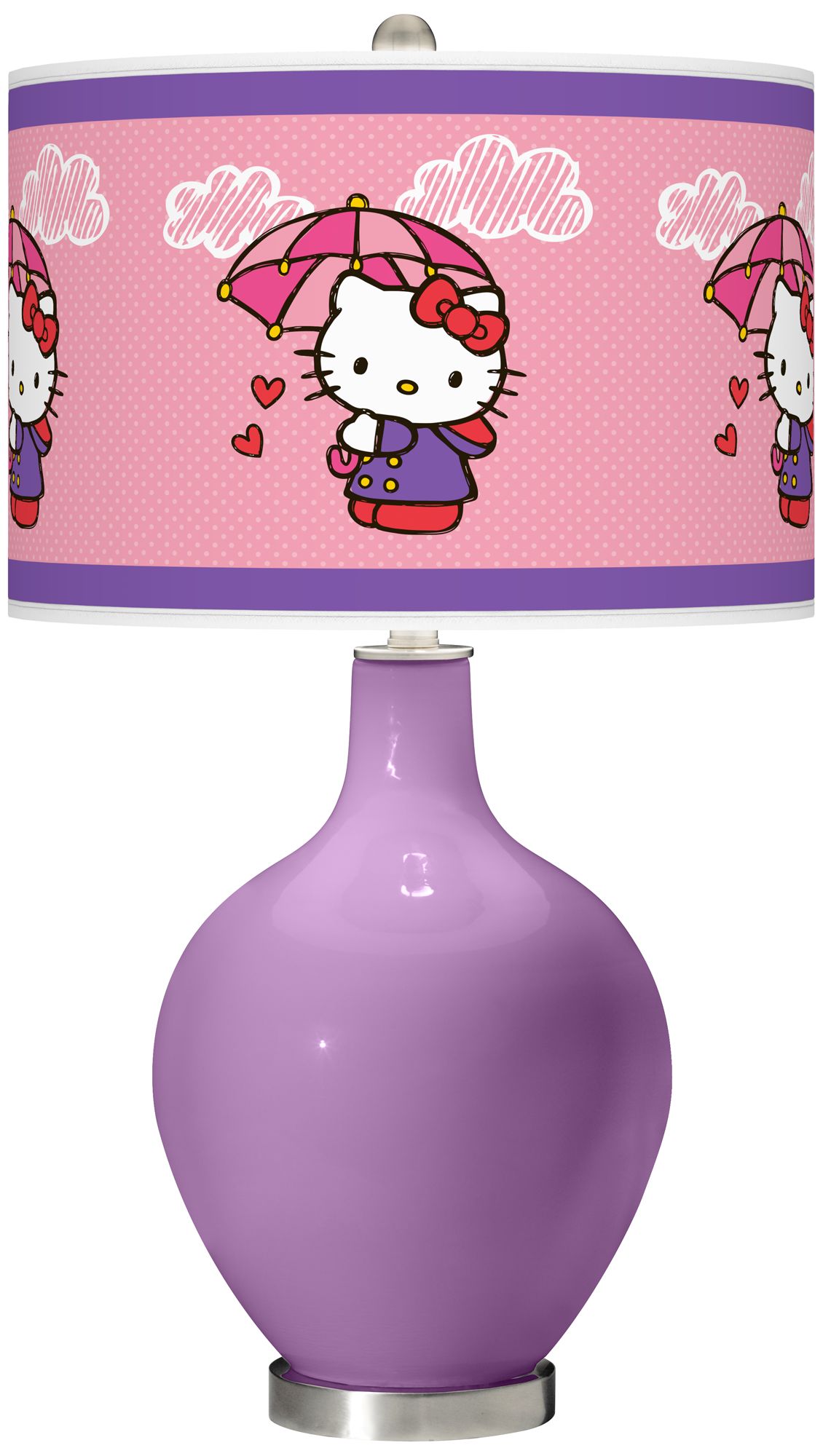 African Violet Hello Kitty Rain or Shine Ovo Table Lamp