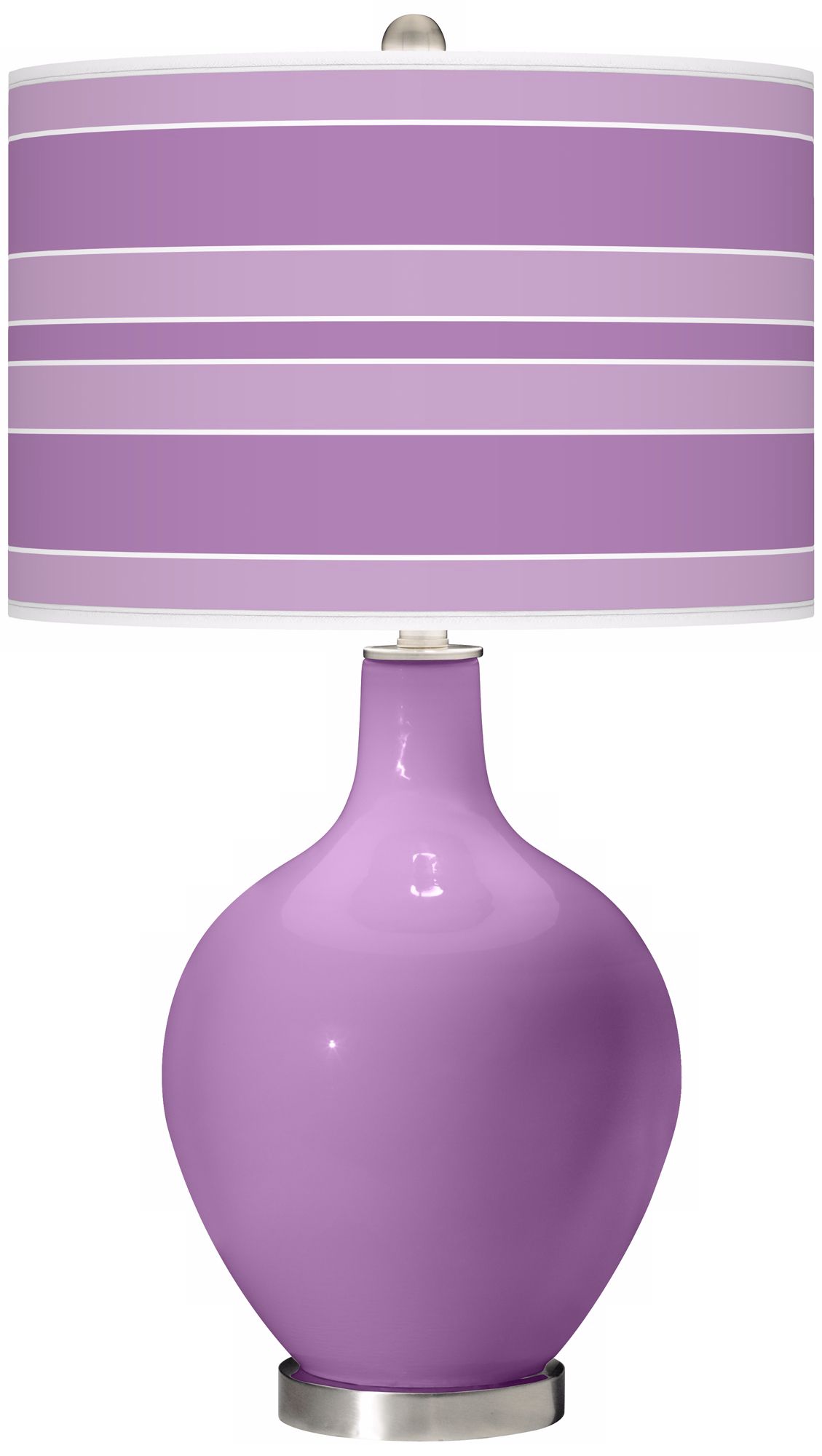 African Violet Bold Stripe Ovo Table Lamp