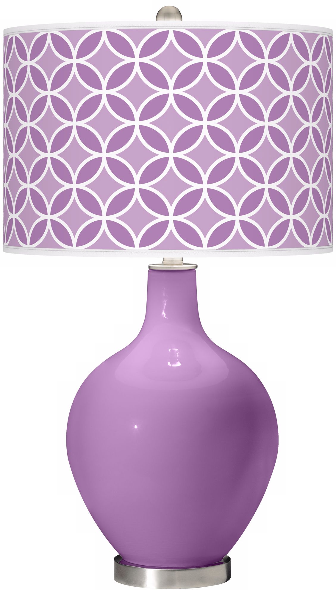 African Violet Circle Rings Ovo Table Lamp