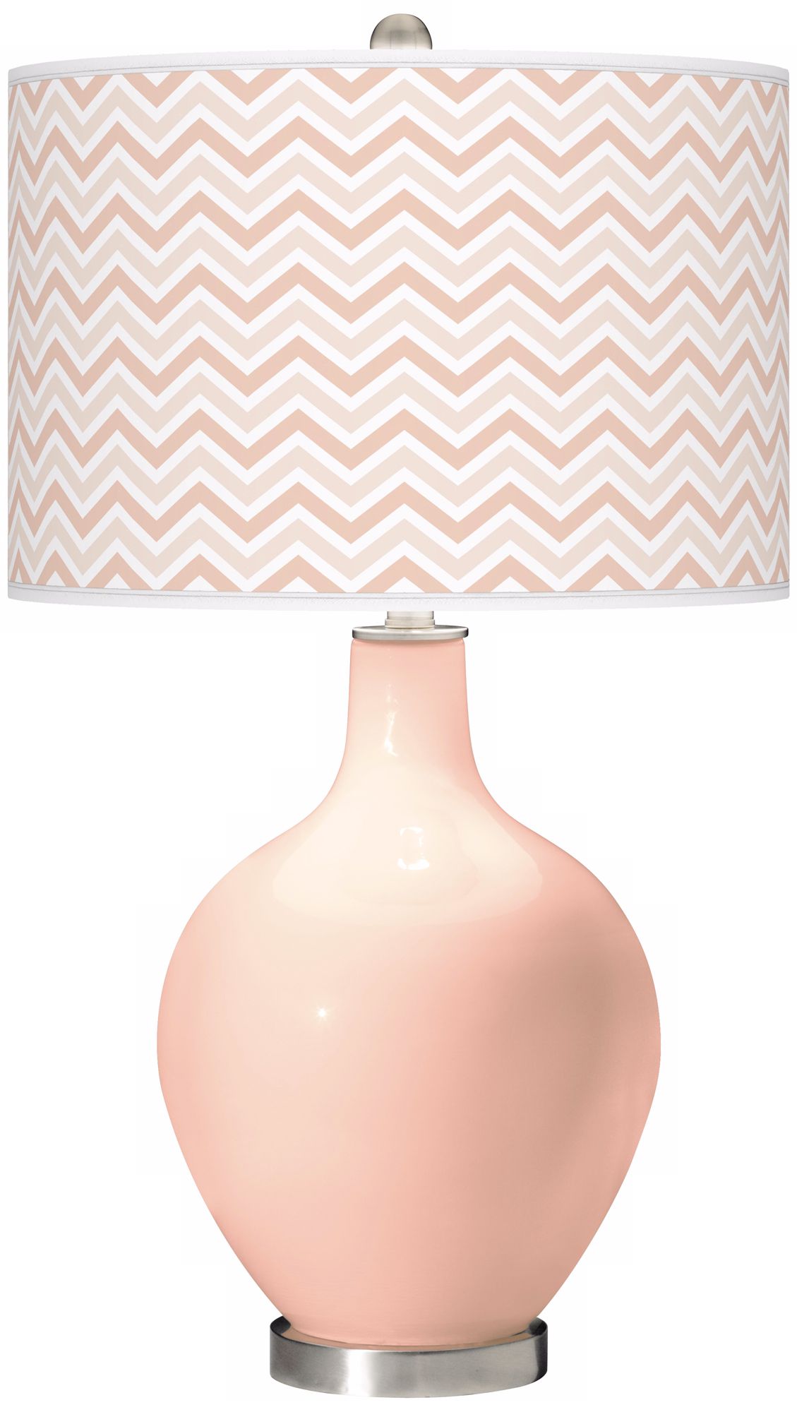 Linen Narrow Zig Zag Ovo Table Lamp
