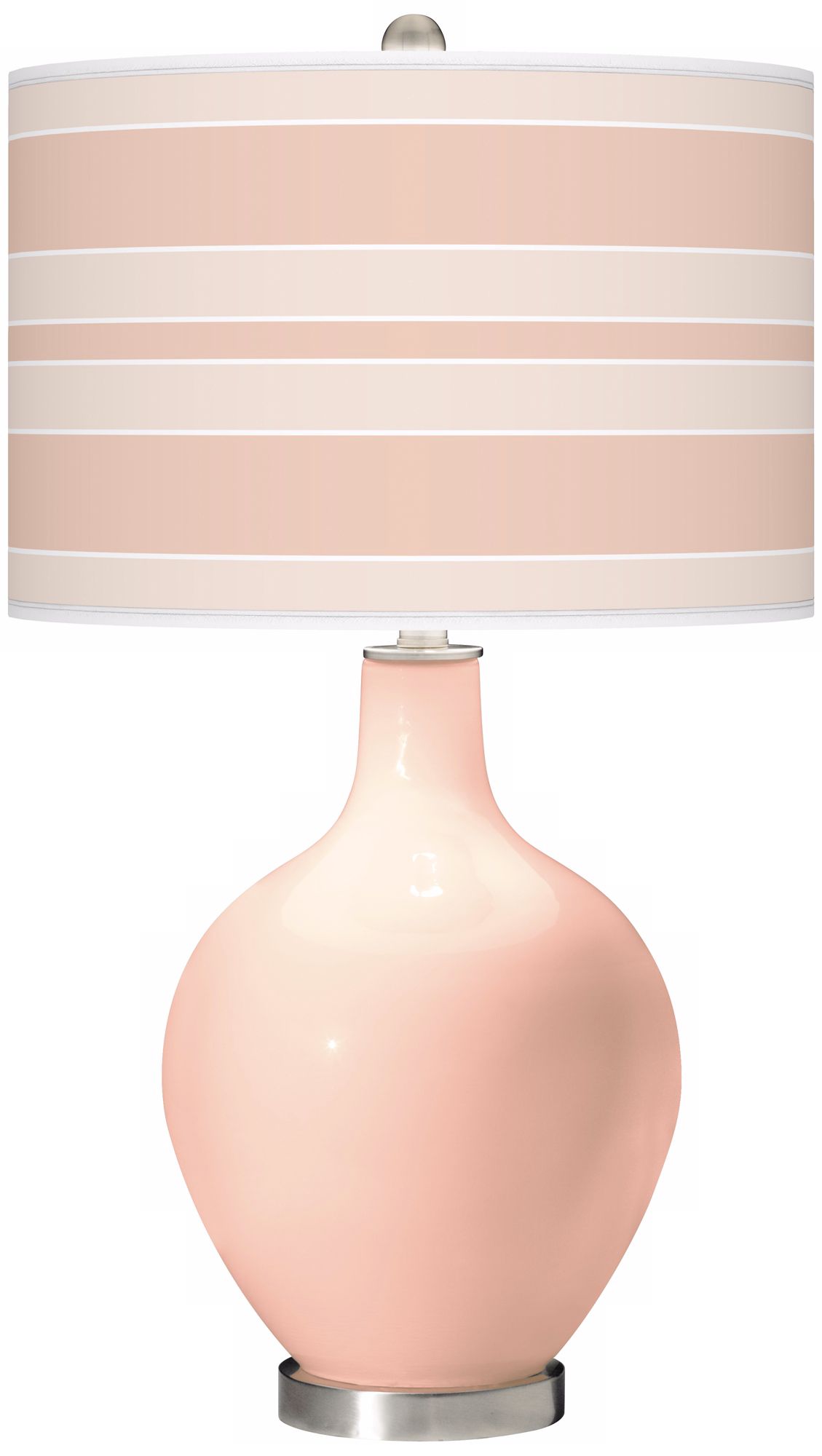 Linen Bold Stripe Ovo Table Lamp
