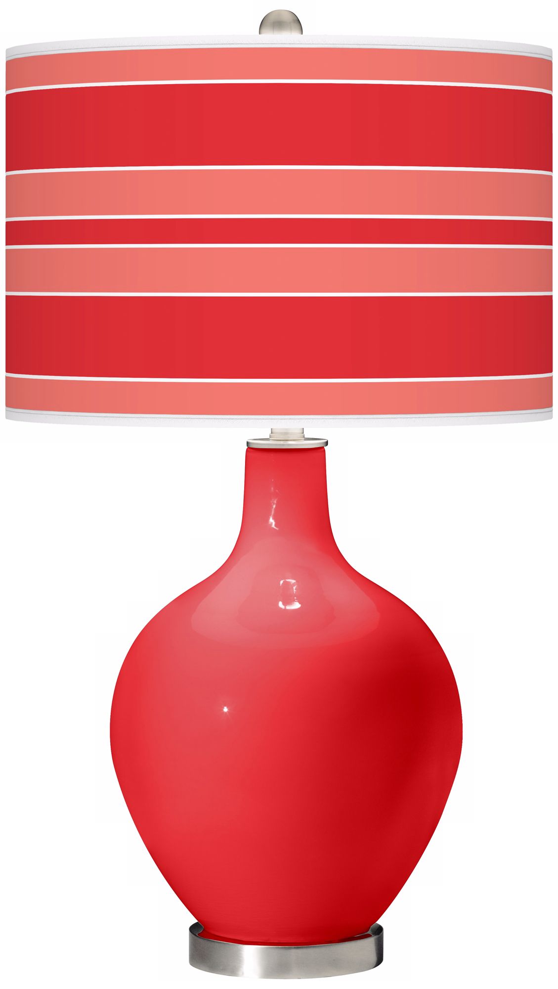 Poppy Red Bold Stripe Ovo Table Lamp