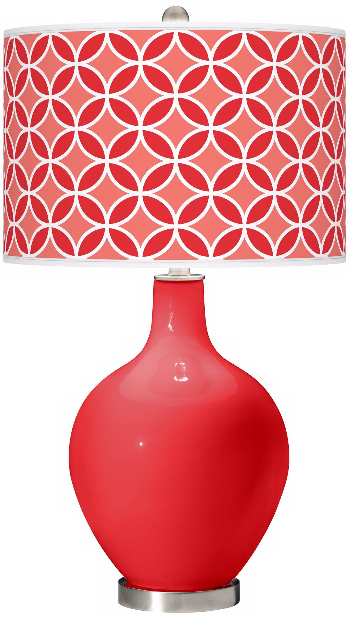 Poppy Red Circle Rings Ovo Table Lamp