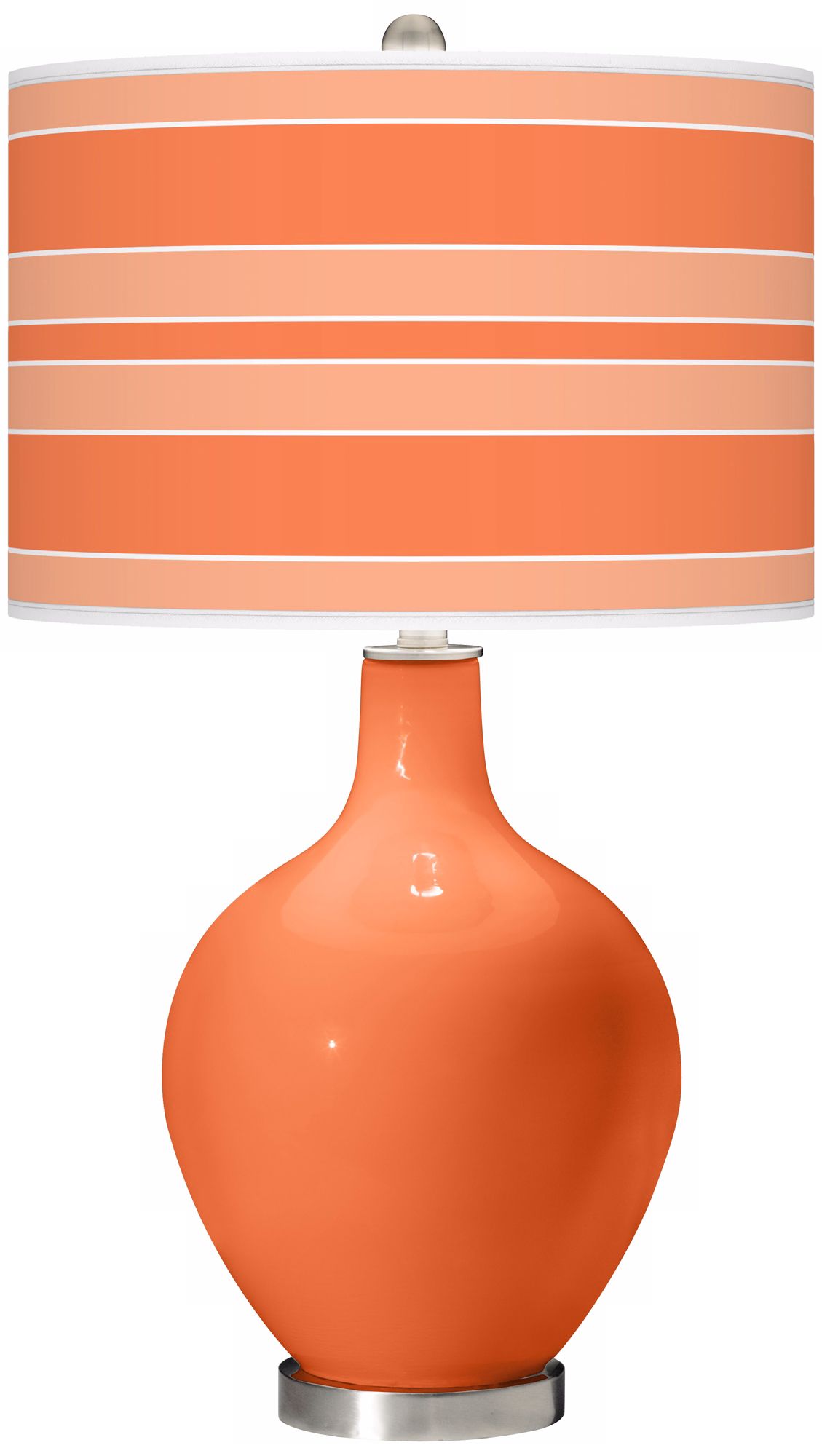 Nectarine Bold Stripe Ovo Table Lamp