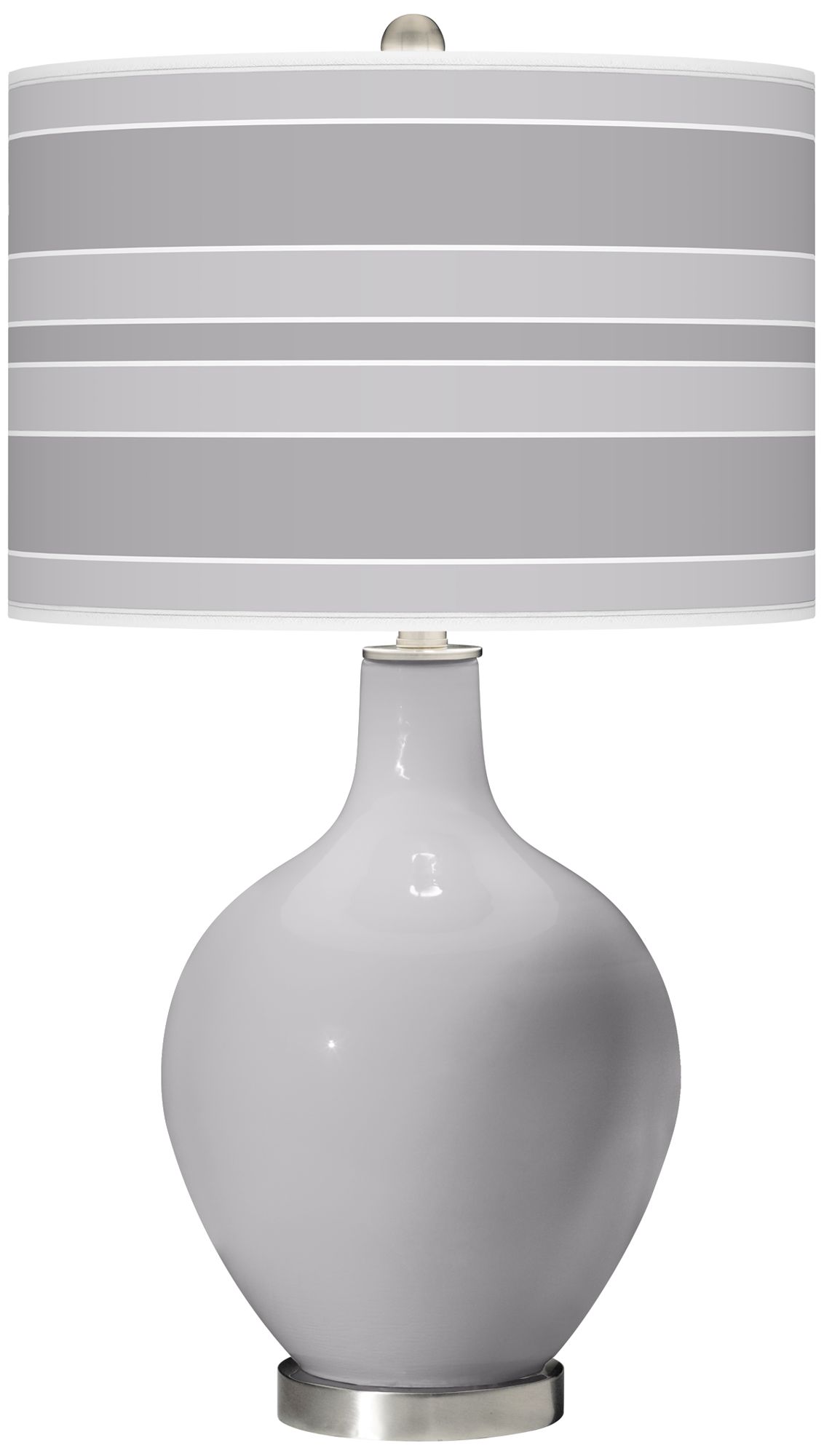 Swanky Gray Bold Stripe Ovo Table Lamp