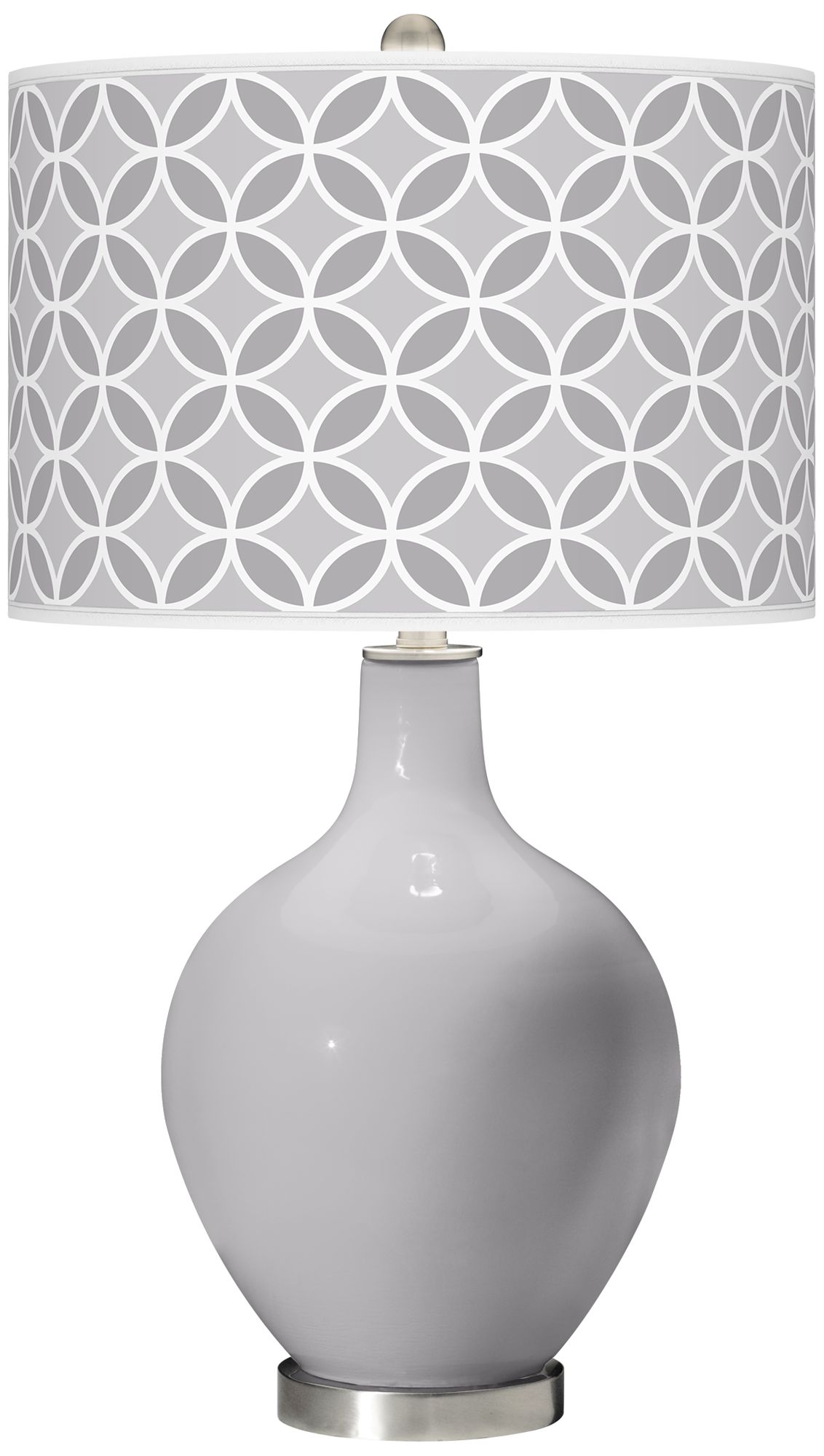 Swanky Gray Circle Rings Ovo Table Lamp