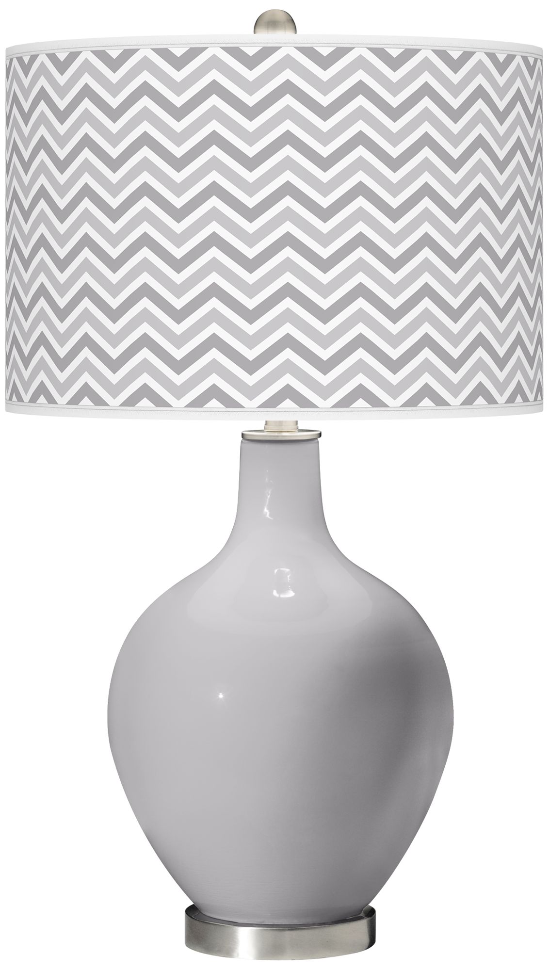 Swanky Gray Narrow Zig Zag Ovo Table Lamp