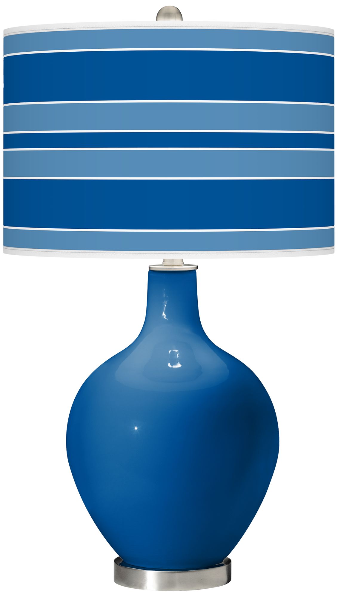 Hyper Blue Bold Stripe Ovo Table Lamp