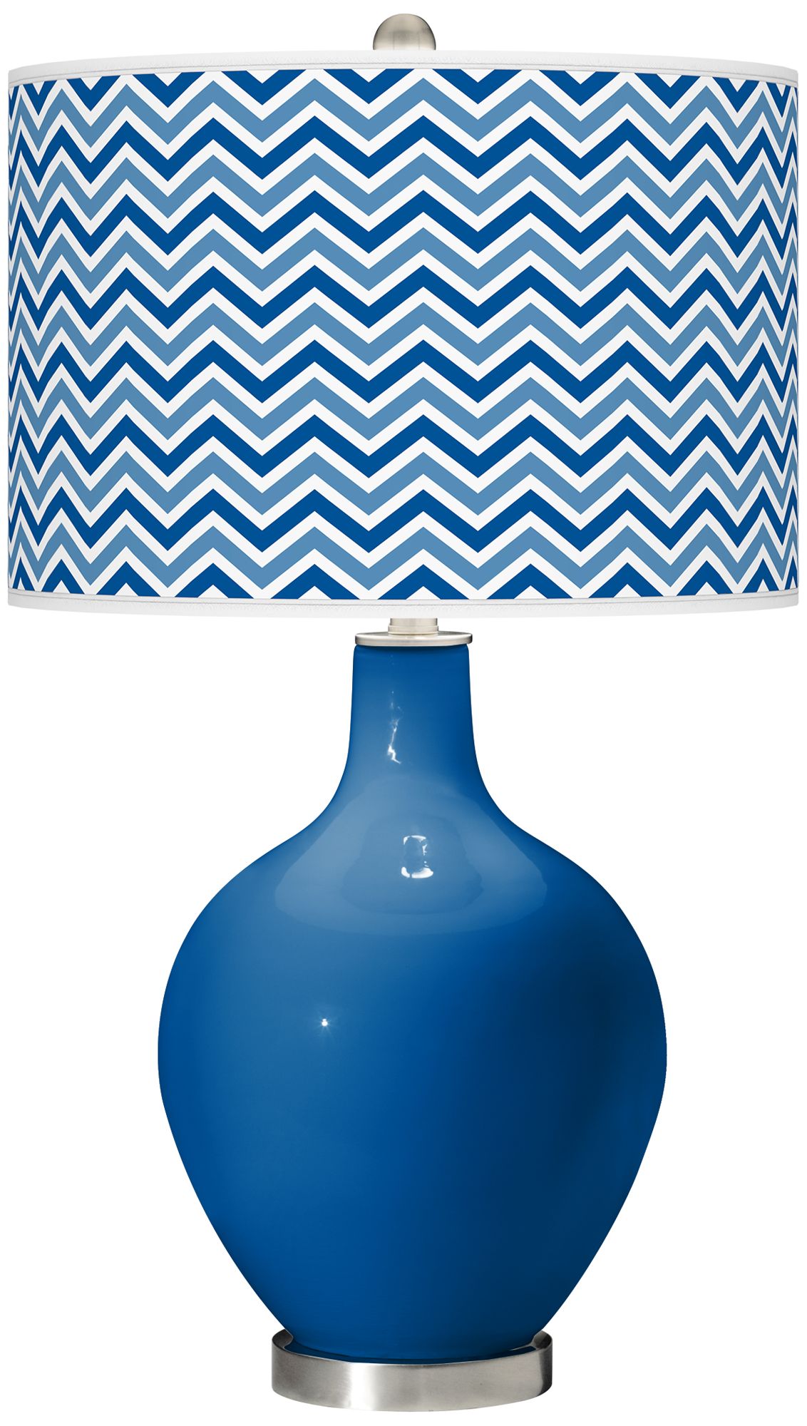 Hyper Blue Narrow Zig Zag Ovo Table Lamp