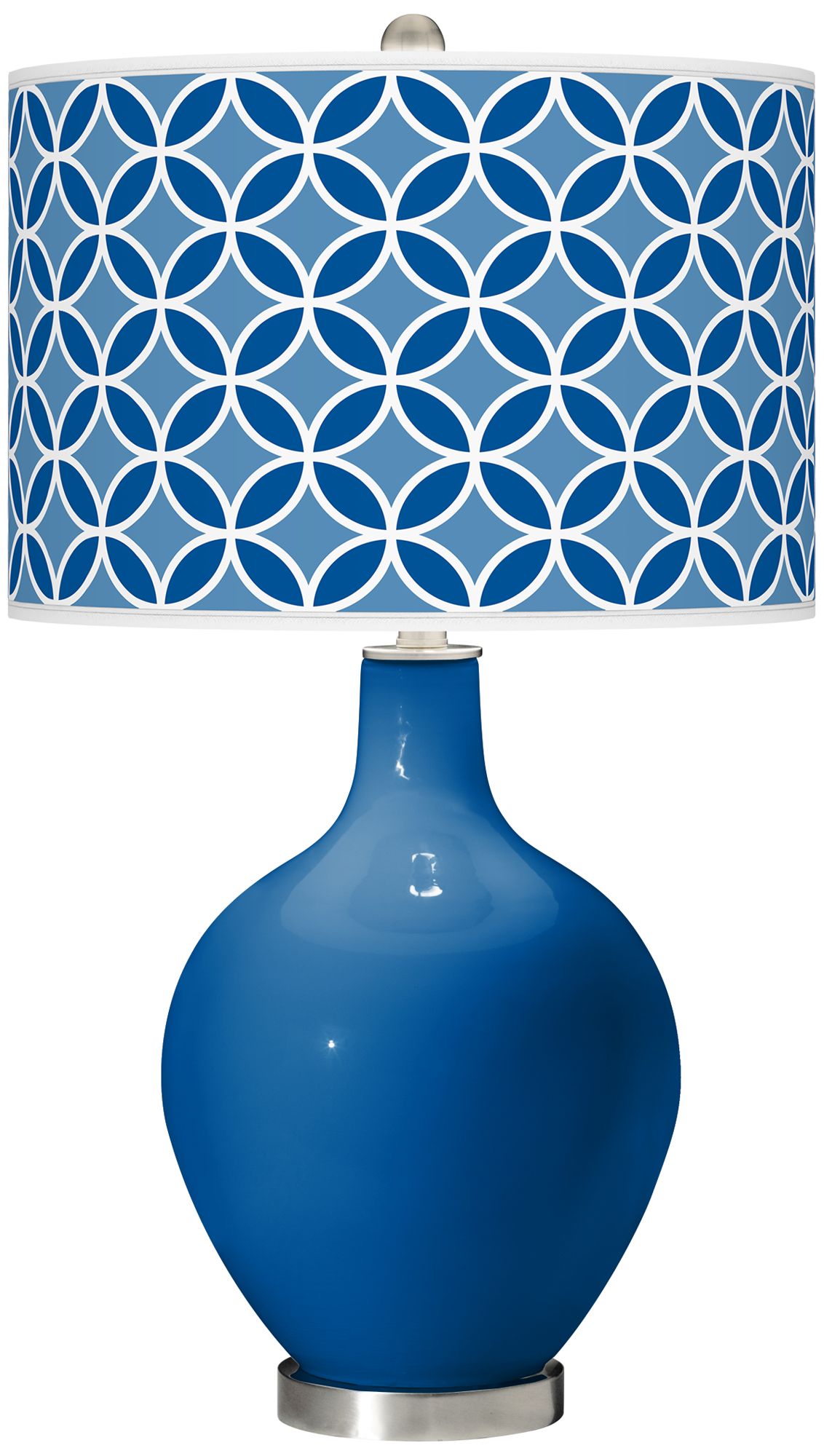 Hyper Blue Circle Rings Ovo Table Lamp