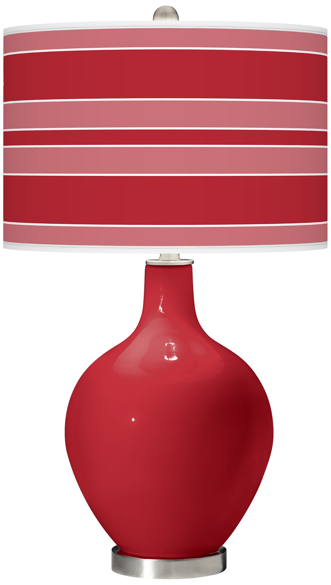 Ribbon Red Bold Stripe Ovo Table Lamp