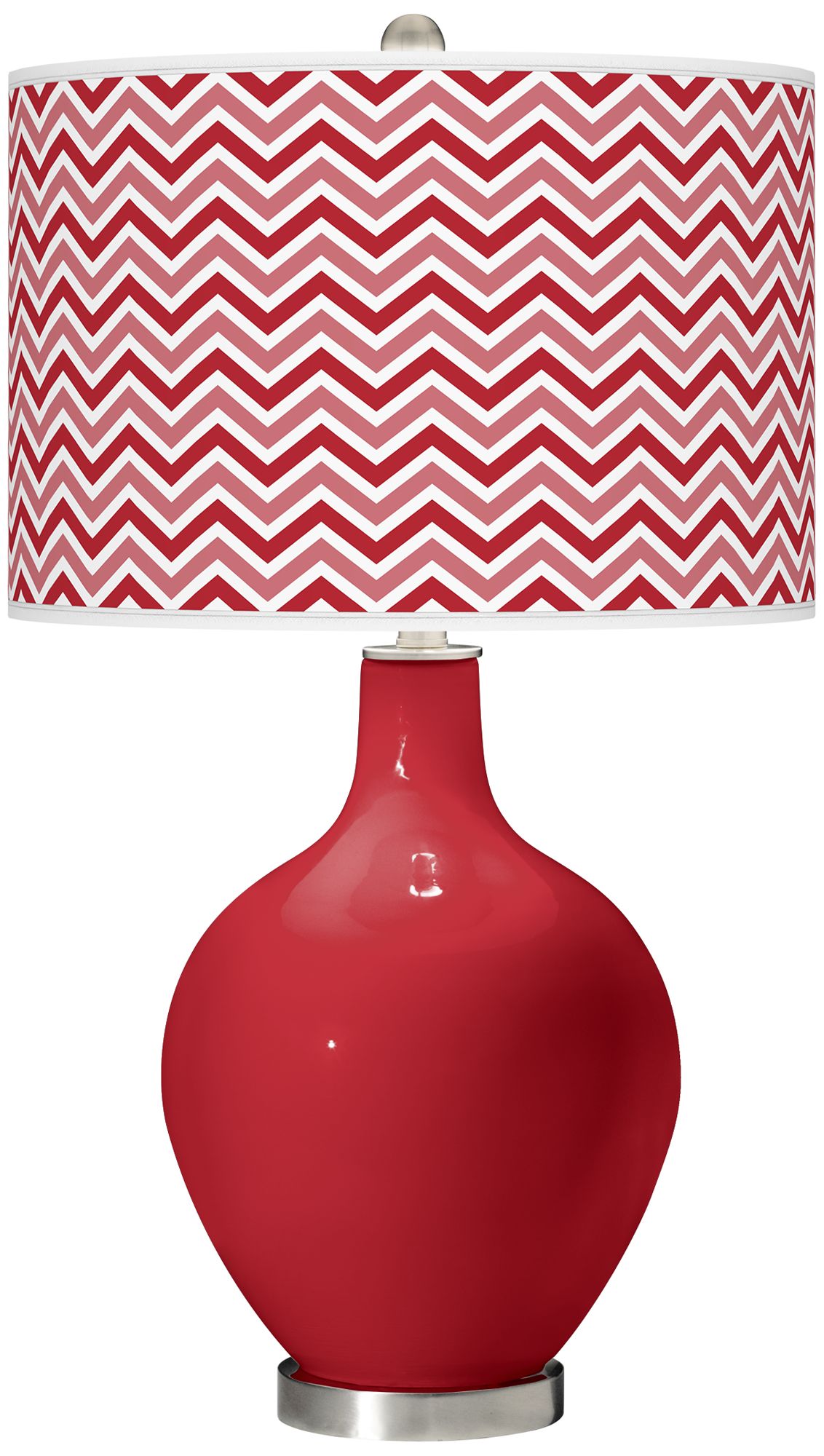 Ribbon Red Narrow Zig Zag Ovo Table Lamp