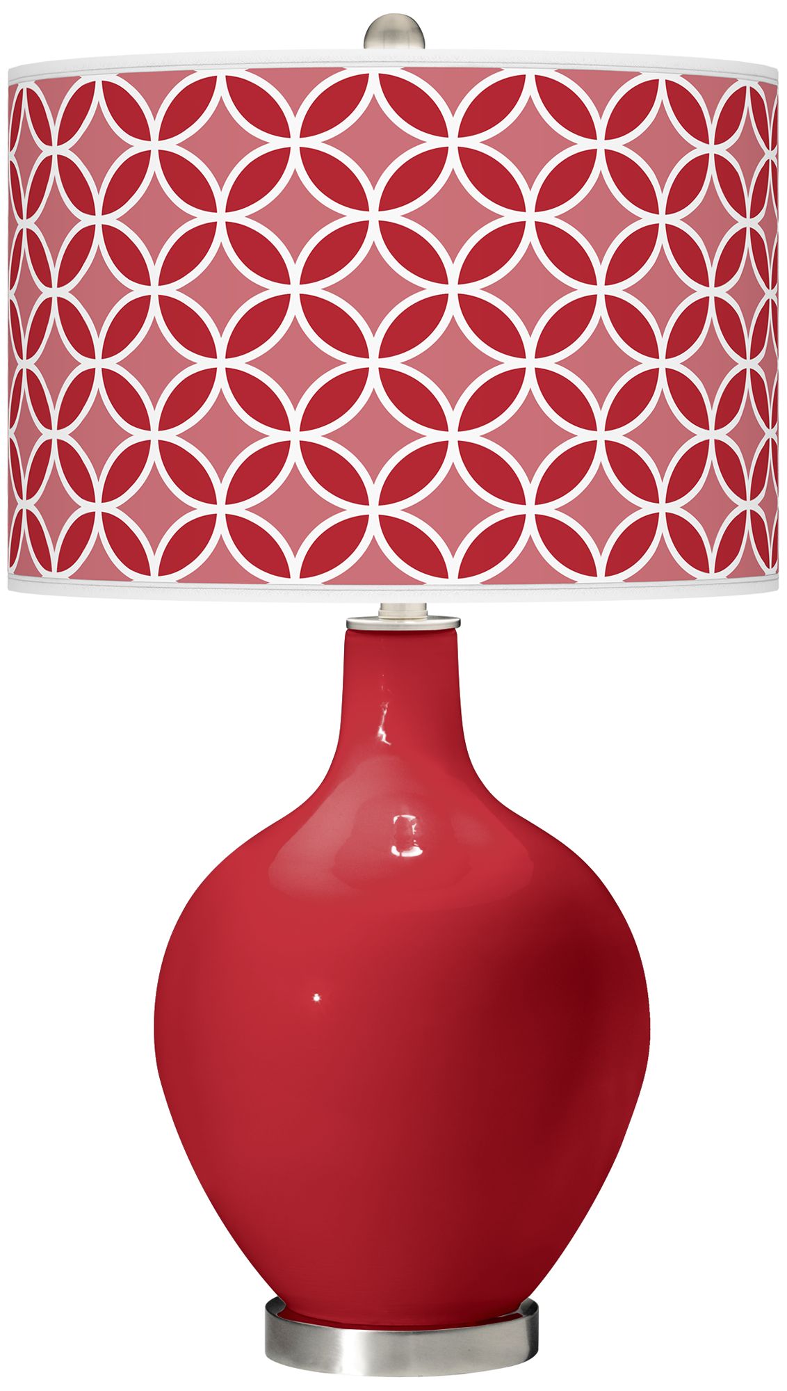 Ribbon Red Circle Rings Ovo Table Lamp