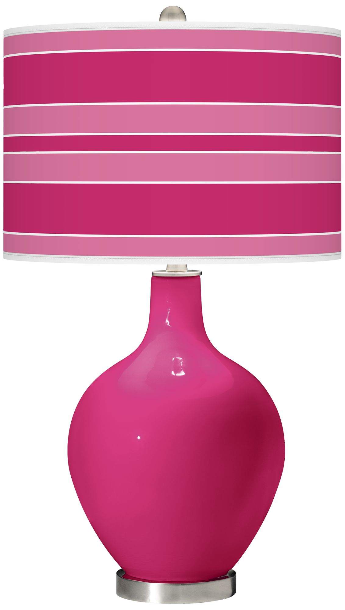 Beetroot Purple Bold Stripe Ovo Table Lamp