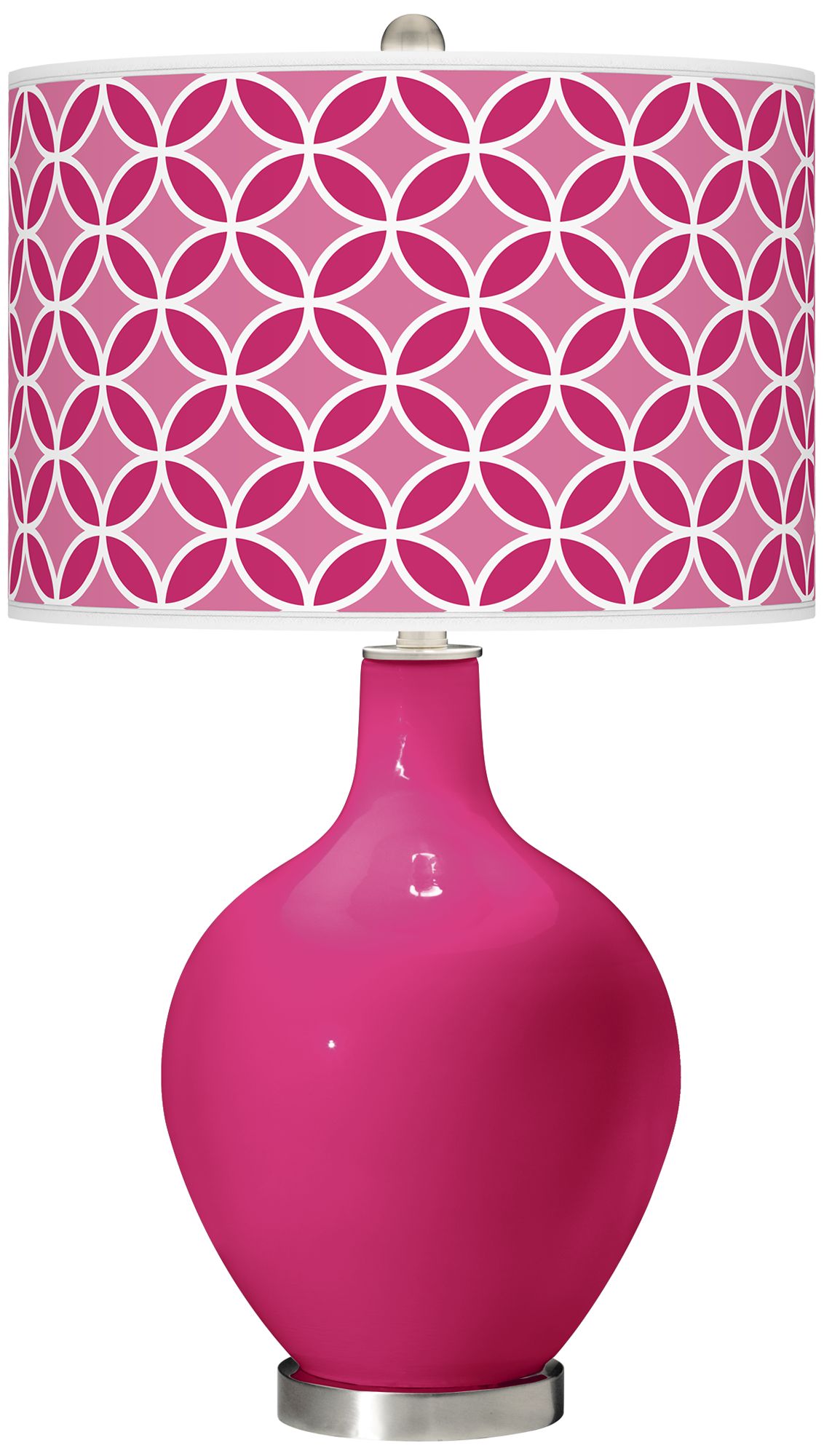 Beetroot Purple Circle Rings Ovo Table Lamp