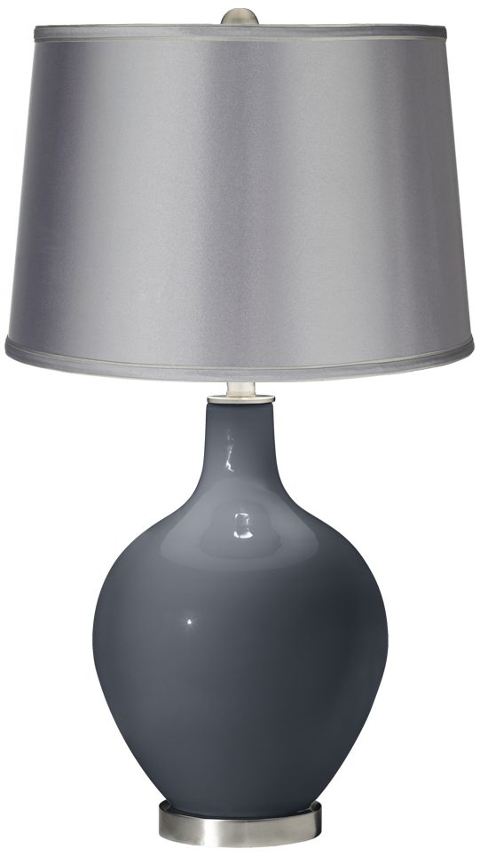 Turbulence - Satin Light Gray Shade Ovo Table Lamp