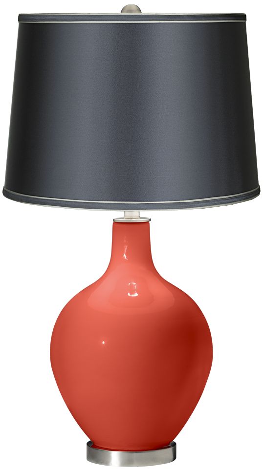 Koi - Satin Dark Gray Shade Ovo Table Lamp