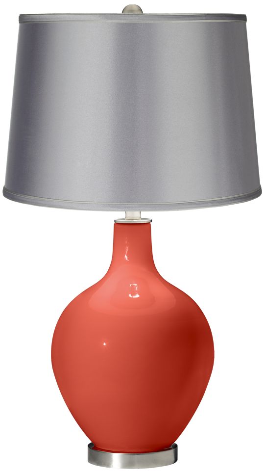 Koi - Satin Light Gray Shade Ovo Table Lamp