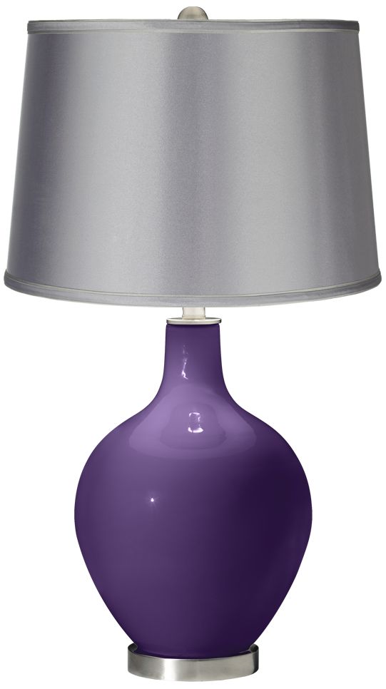 Acai - Satin Light Gray Shade Ovo Table Lamp