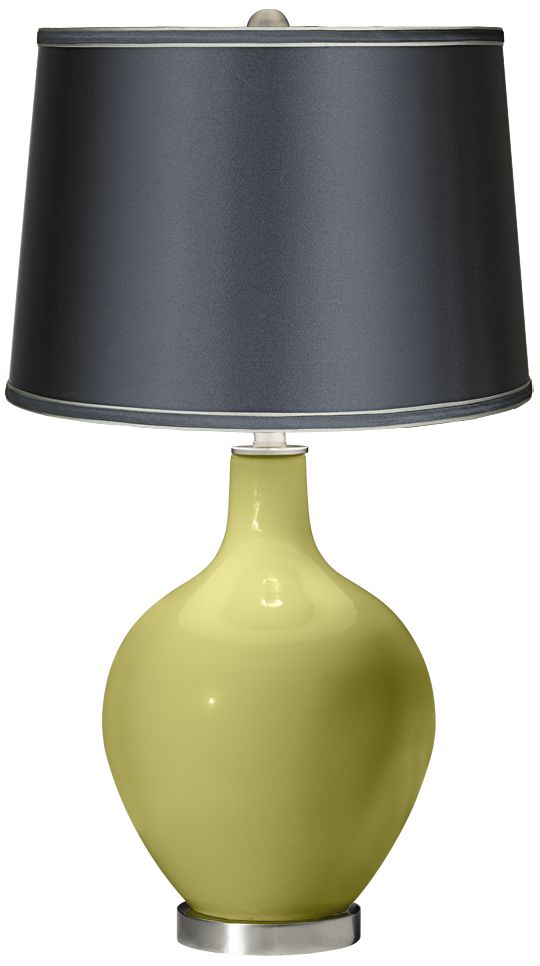 Linden Green - Satin Dark Gray Shade Ovo Table Lamp